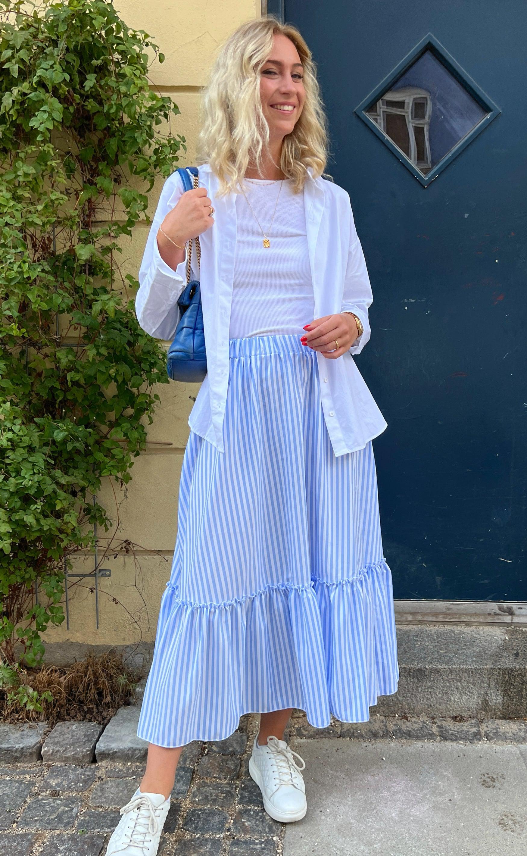 Say INA Copenhagen Nederdel - Hanna - Blue/White Stripe