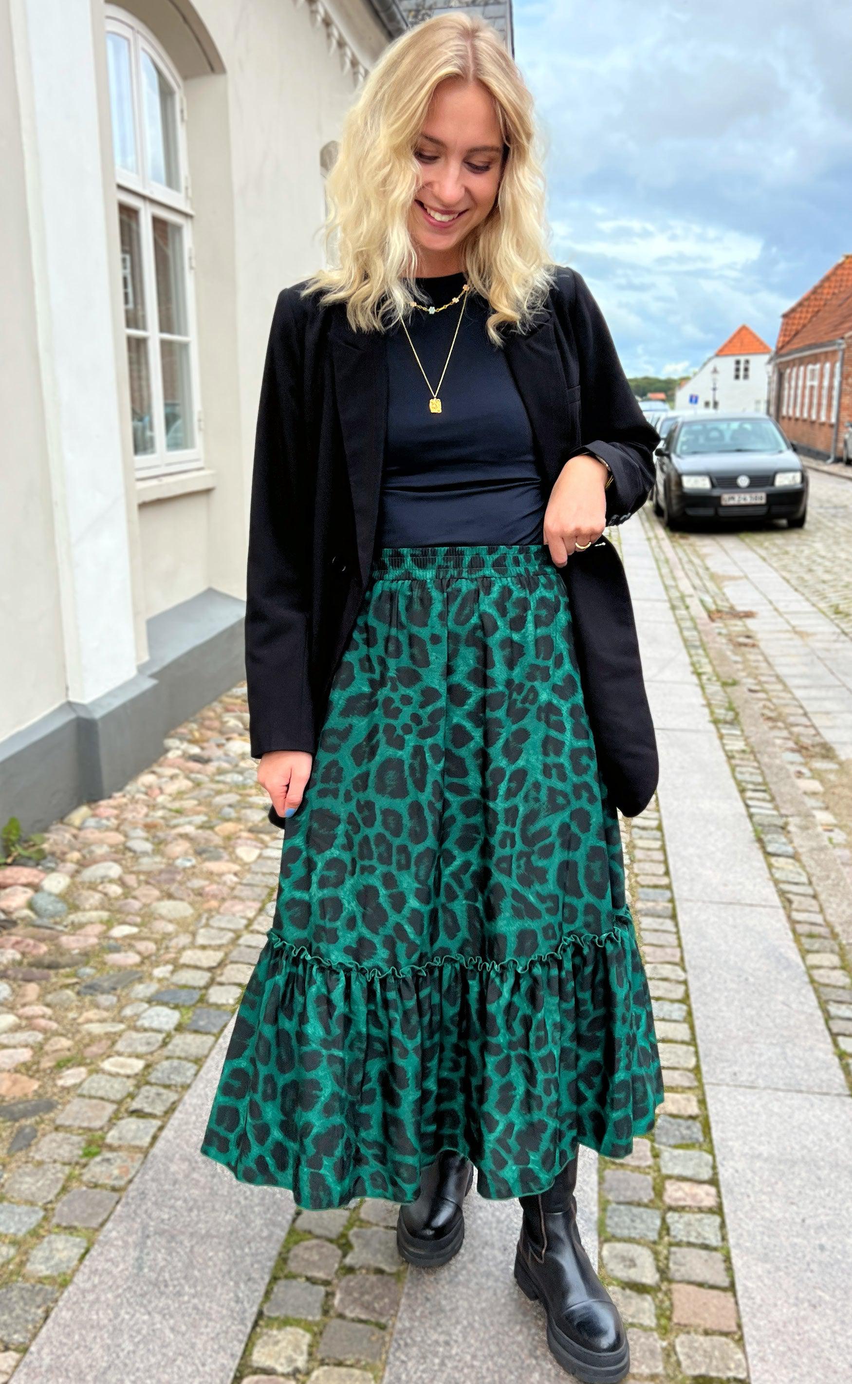 Say INA Copenhagen Nederdel - Hanna - Green Leopard