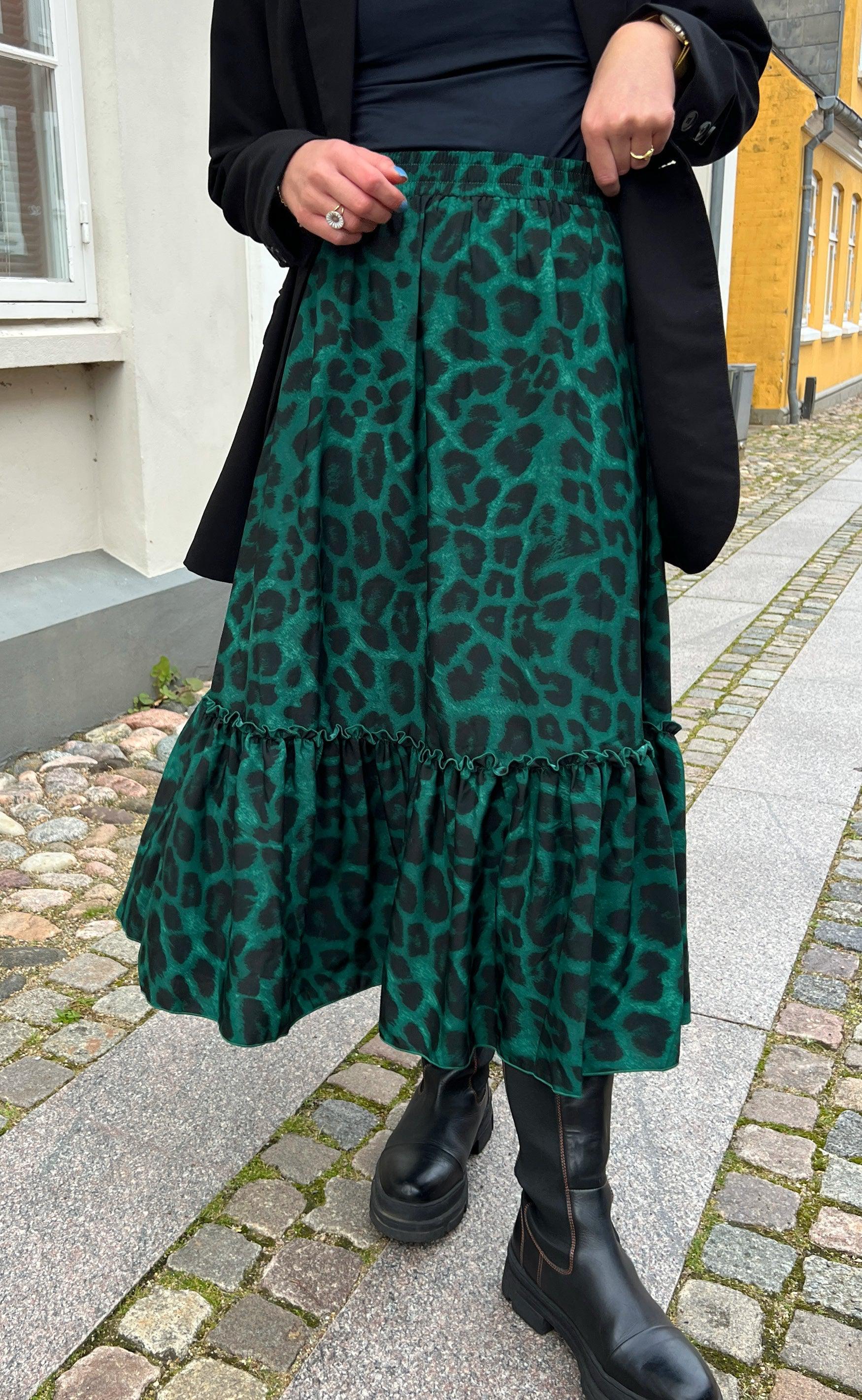 Say INA Copenhagen Nederdel - Hanna - Green Leopard