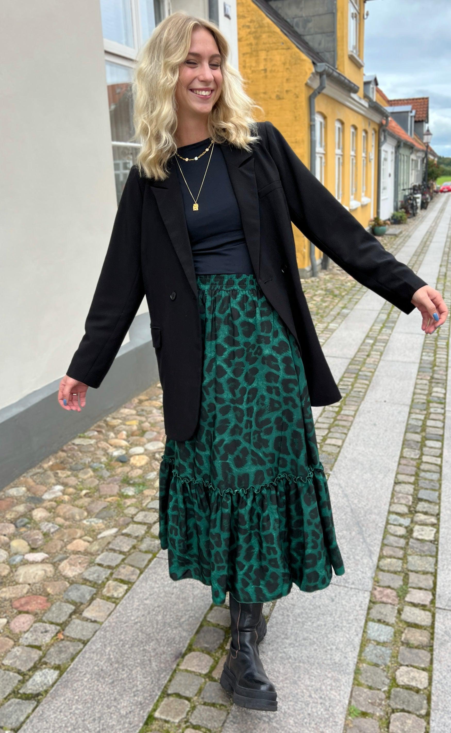 Say INA Copenhagen Nederdel - Hanna - Green Leopard