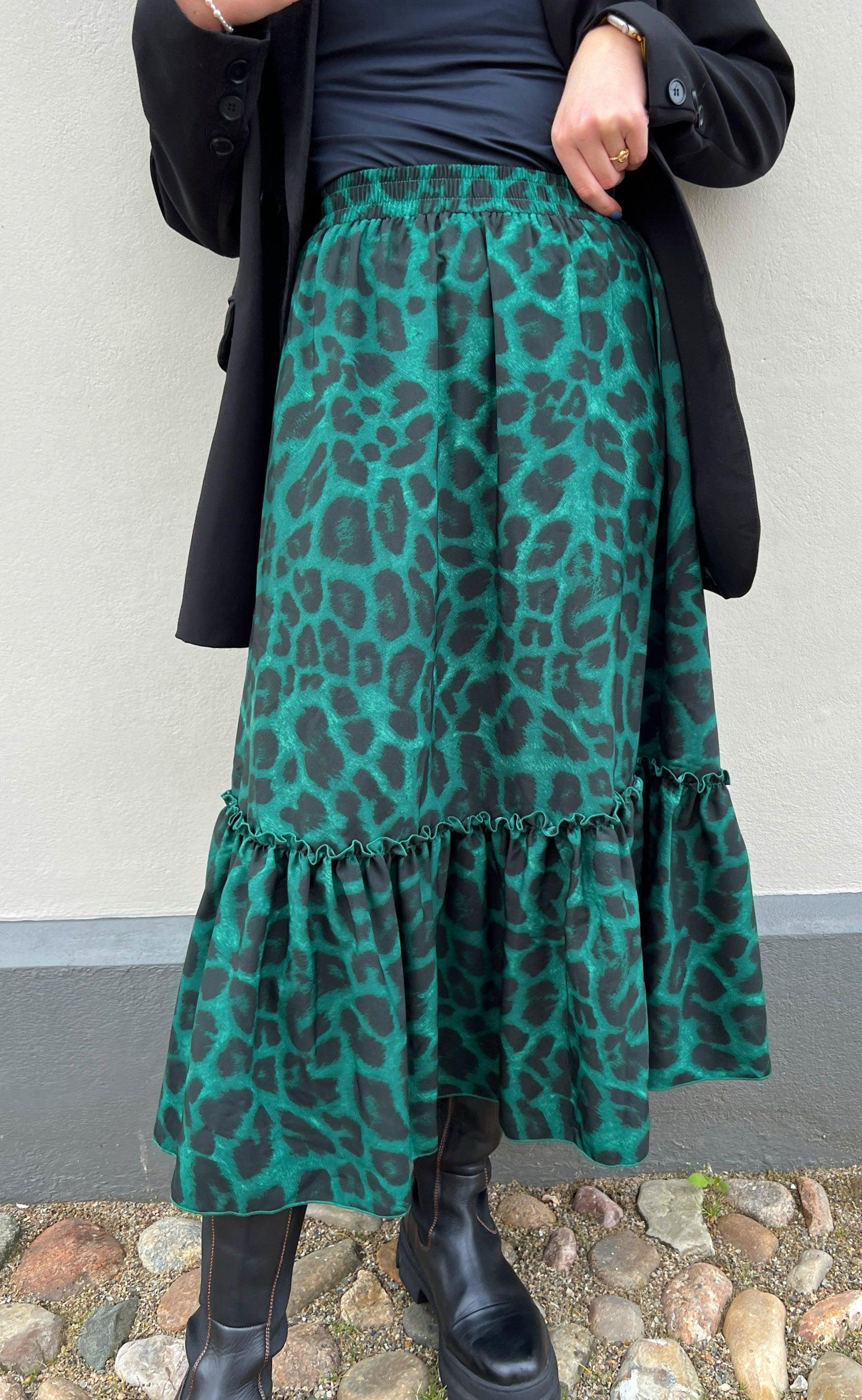 Say INA Copenhagen Nederdel - Hanna - Green Leopard