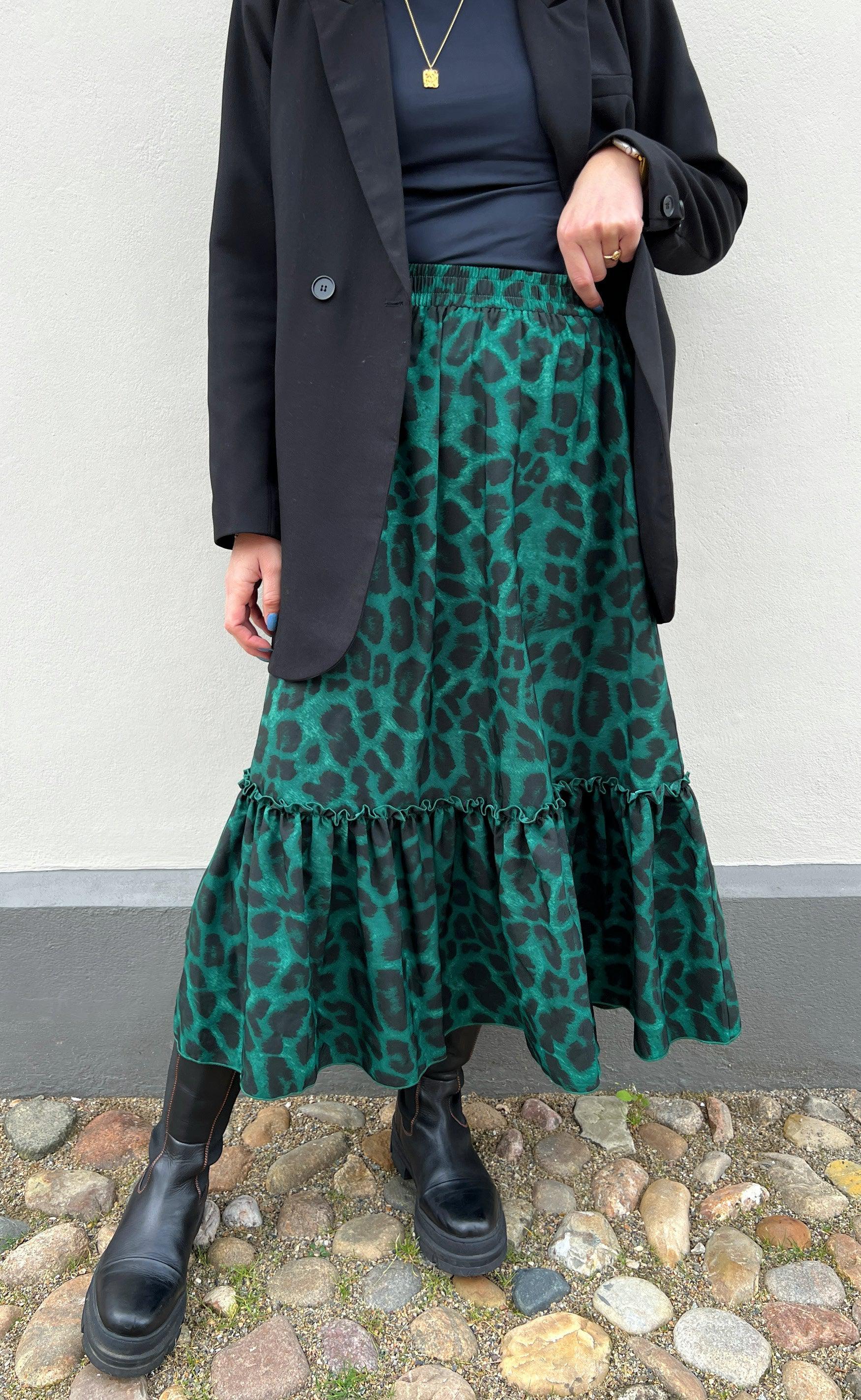 Say INA Copenhagen Nederdel - Hanna - Green Leopard