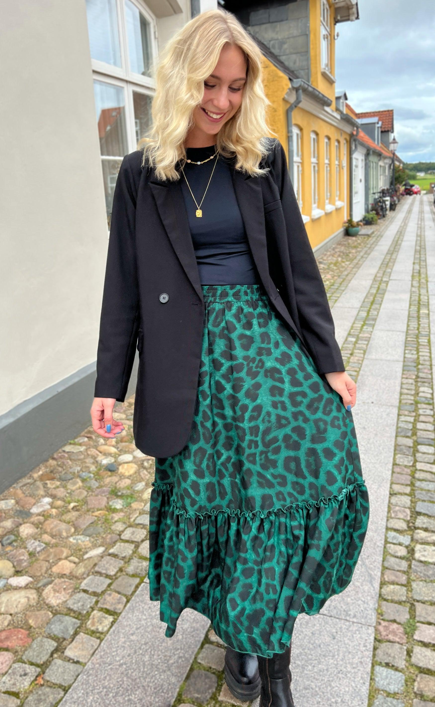 Say INA Copenhagen Nederdel - Hanna - Green Leopard
