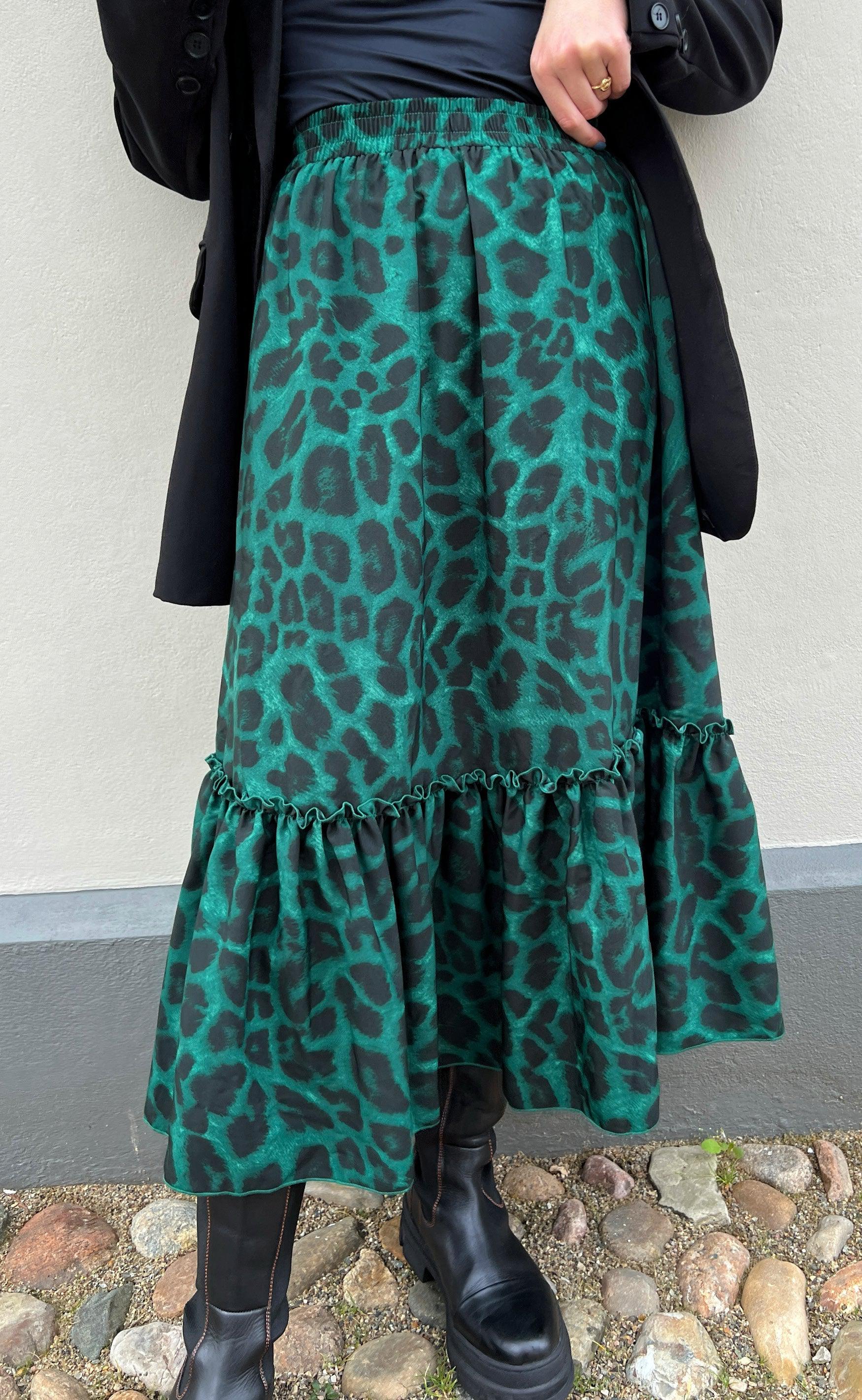 Say INA Copenhagen Nederdel - Hanna - Green Leopard