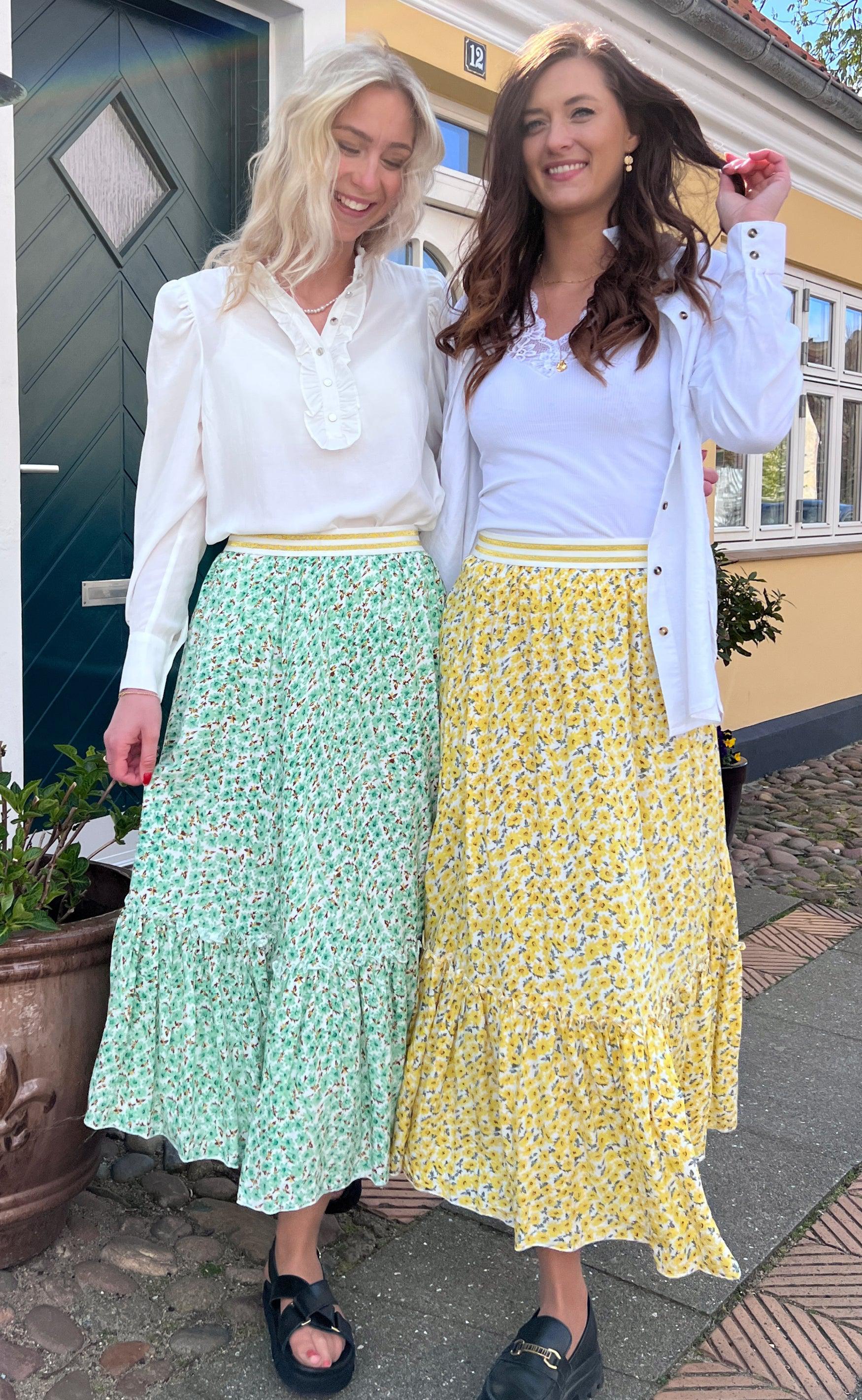 Say INA Copenhagen Nederdel - Hanna - Mint Green Flower