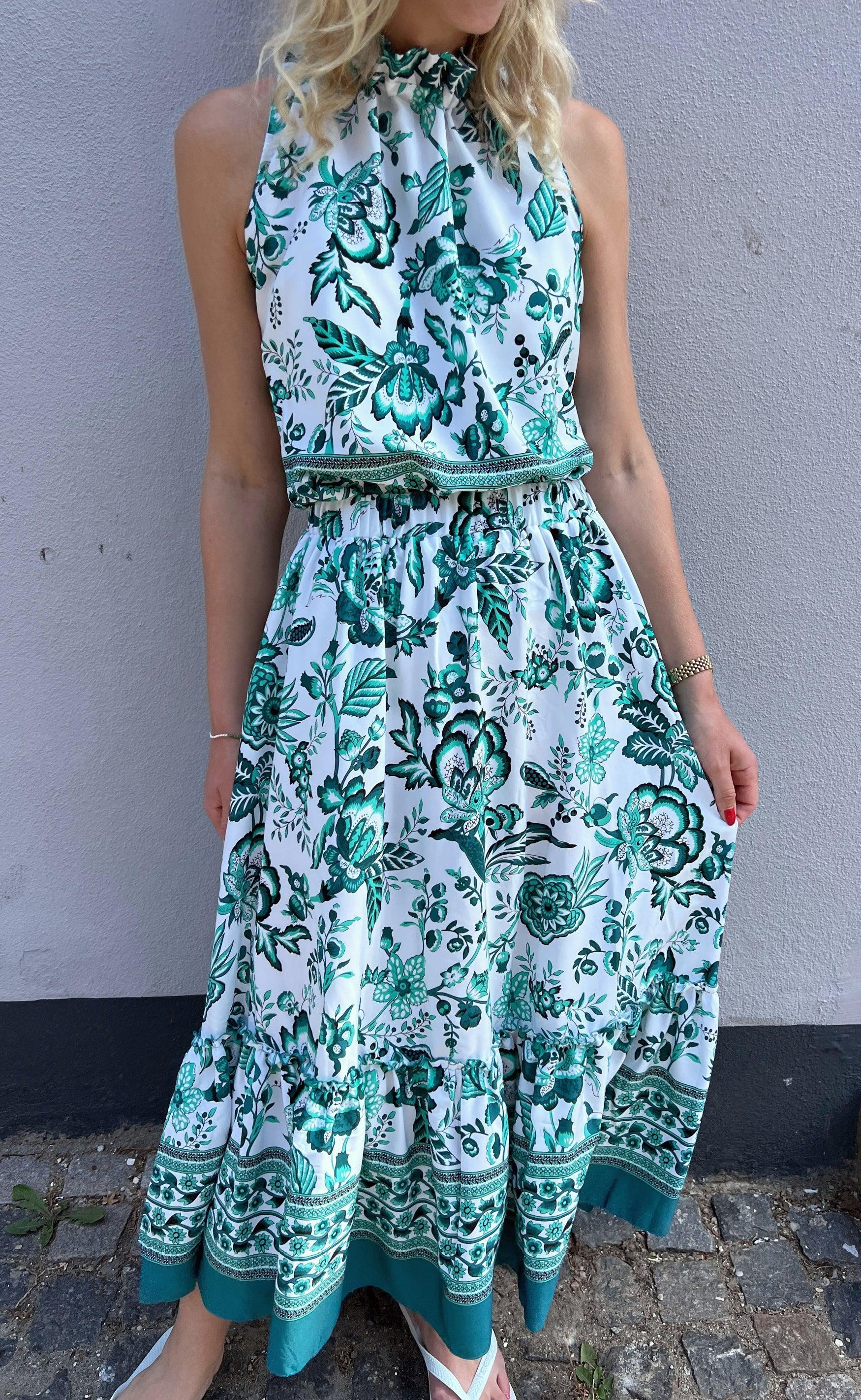 Say INA Copenhagen Nederdel - Hanna - White/Green Flower