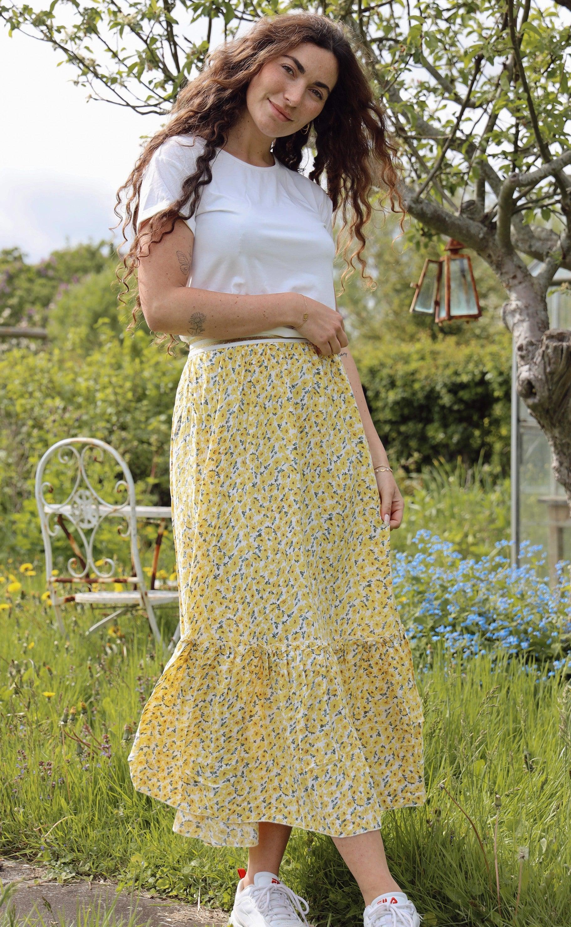 Say INA Copenhagen Nederdel - Hanna - Yellow Flower