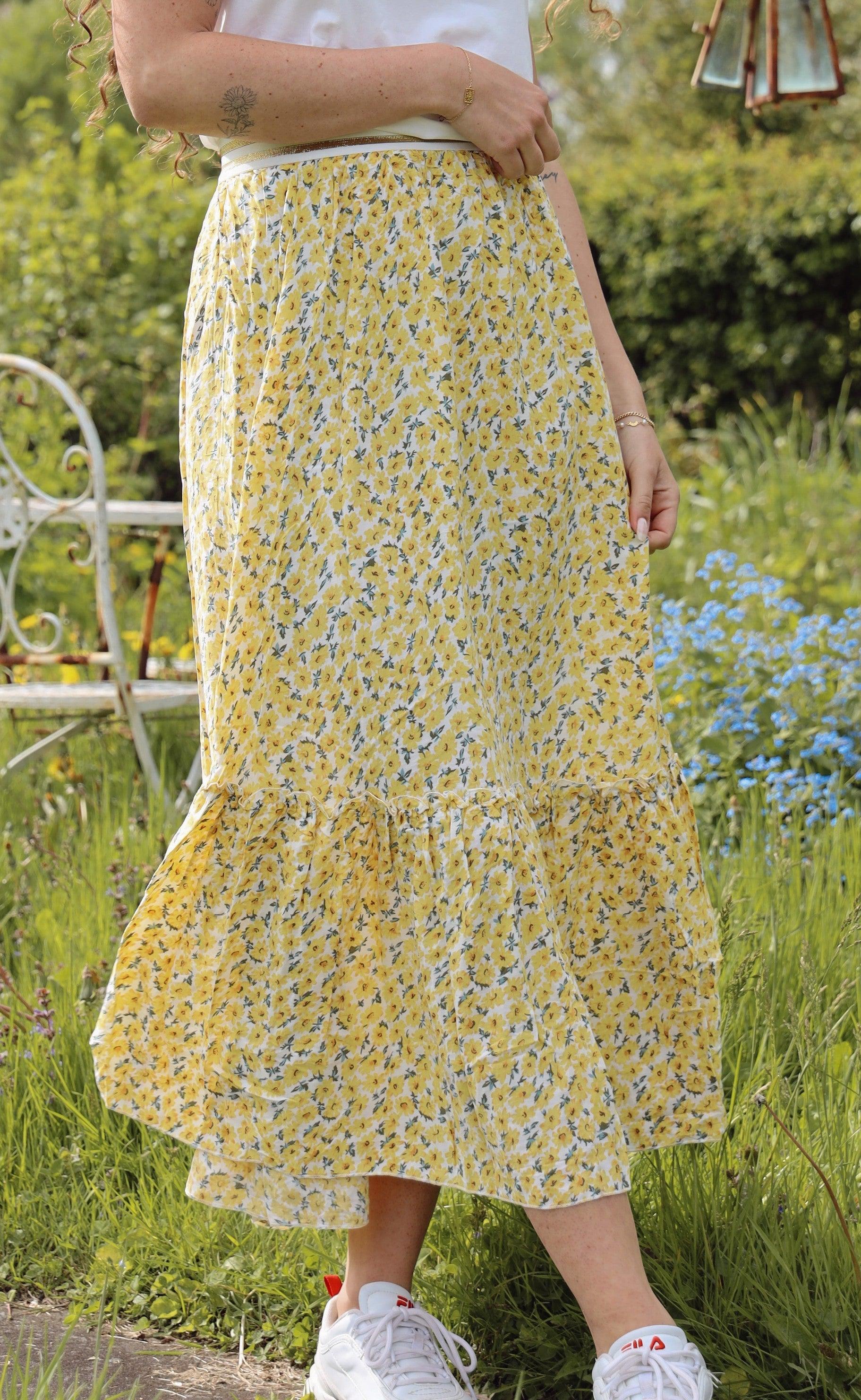 Say INA Copenhagen Nederdel - Hanna - Yellow Flower