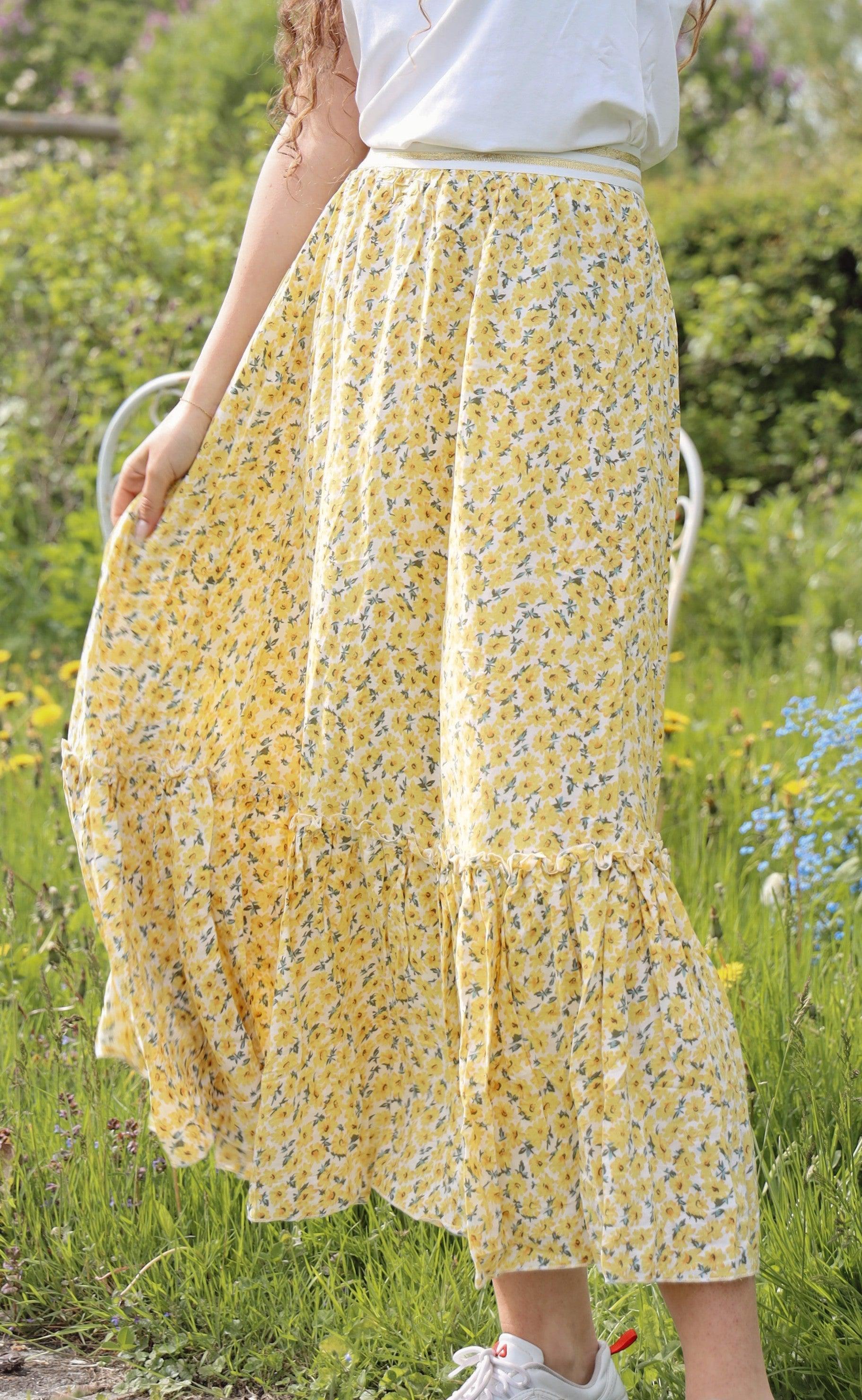 Say INA Copenhagen Nederdel - Hanna - Yellow Flower