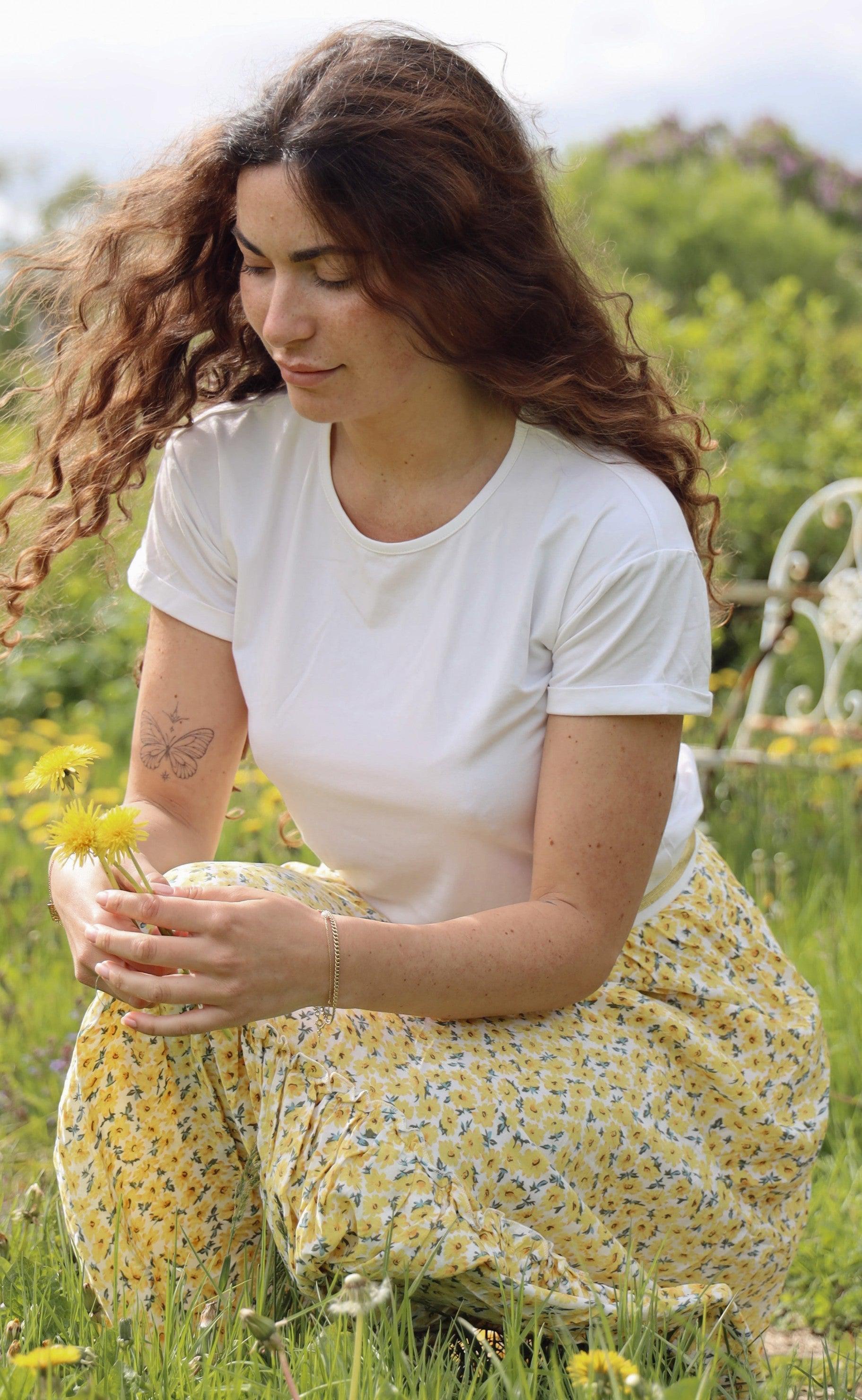 Say INA Copenhagen Nederdel - Hanna - Yellow Flower