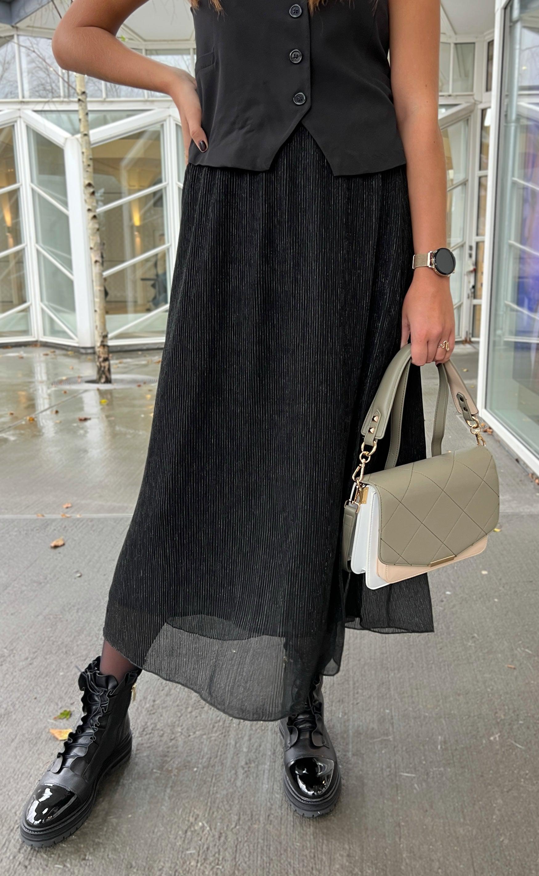 Say INA Copenhagen Nederdel - Hanne - Black Glitter