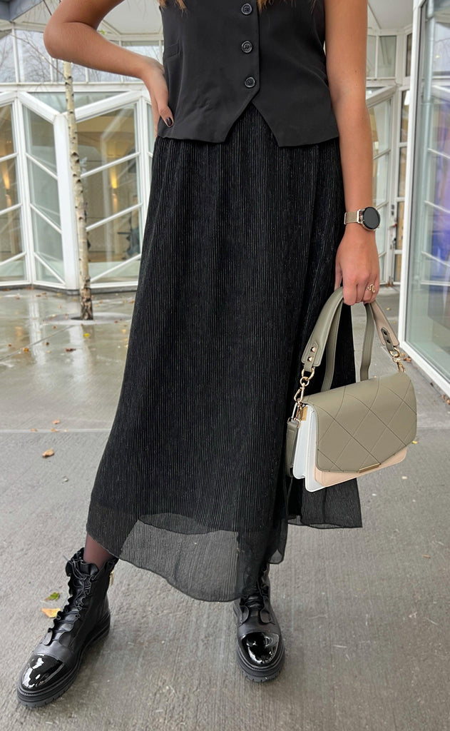 Say INA Copenhagen Nederdel - Hanne - Black Glitter