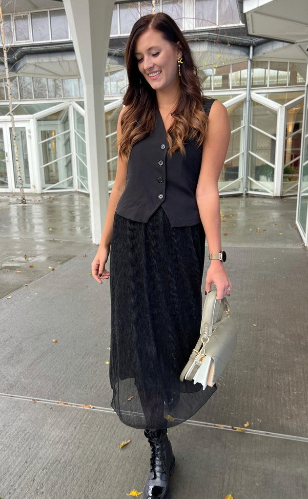 Say INA Copenhagen Nederdel - Hanne - Black Glitter