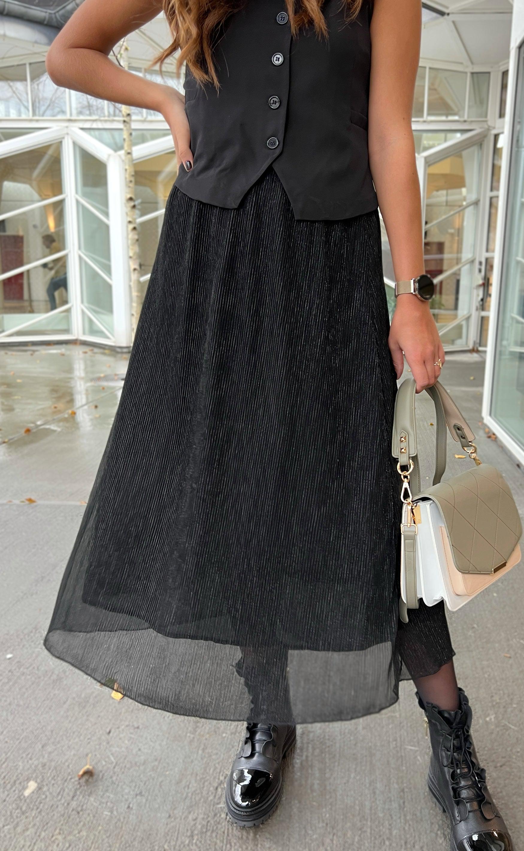 Say INA Copenhagen Nederdel - Hanne - Black Glitter