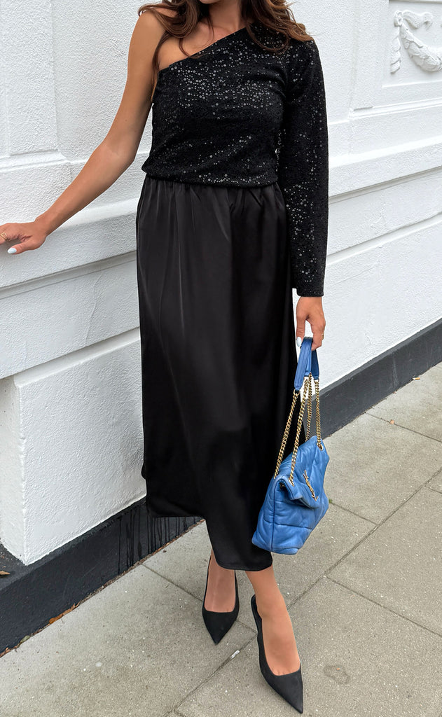 Say INA Copenhagen Nederdel - Kit Satin - Black