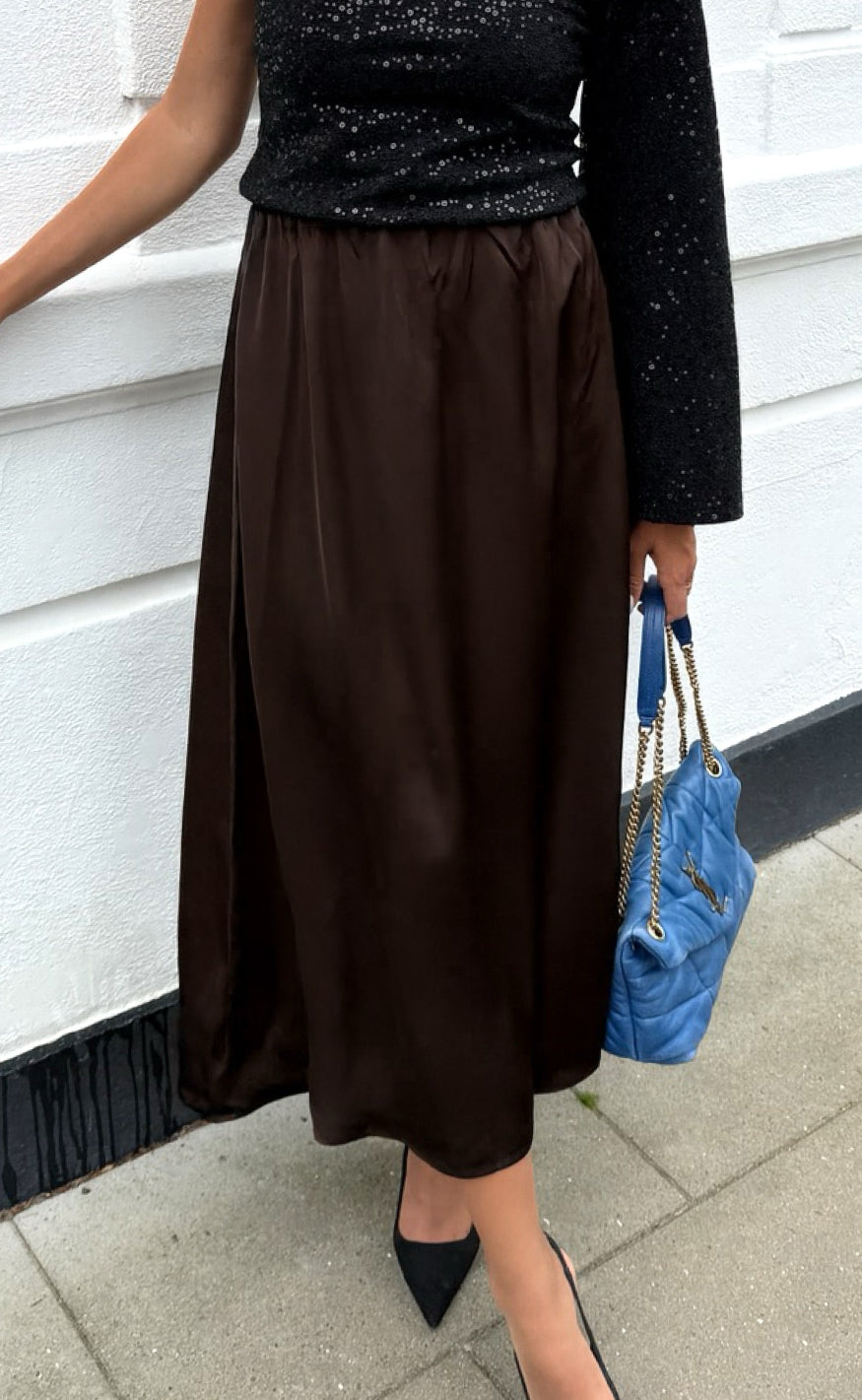 Say INA Copenhagen Nederdel - Kit Satin - Dark Brown