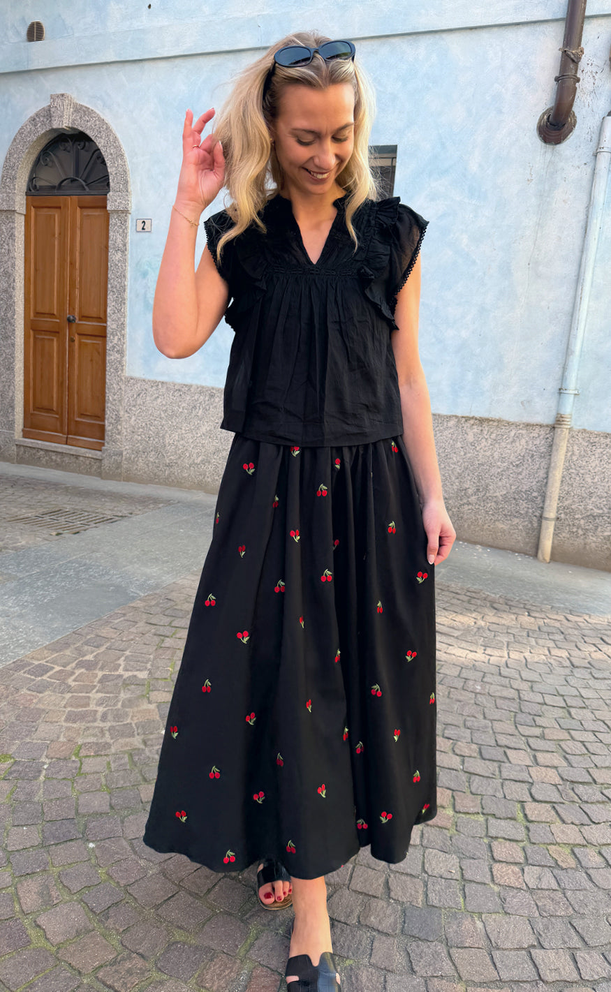 Say INA Copenhagen Nederdel - Lucia - Black W. Cherries