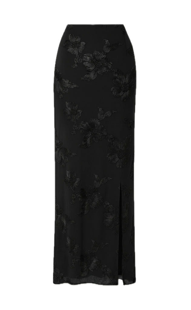 Say INA Copenhagen Nederdel - Maria Long - Black 3D Flowers