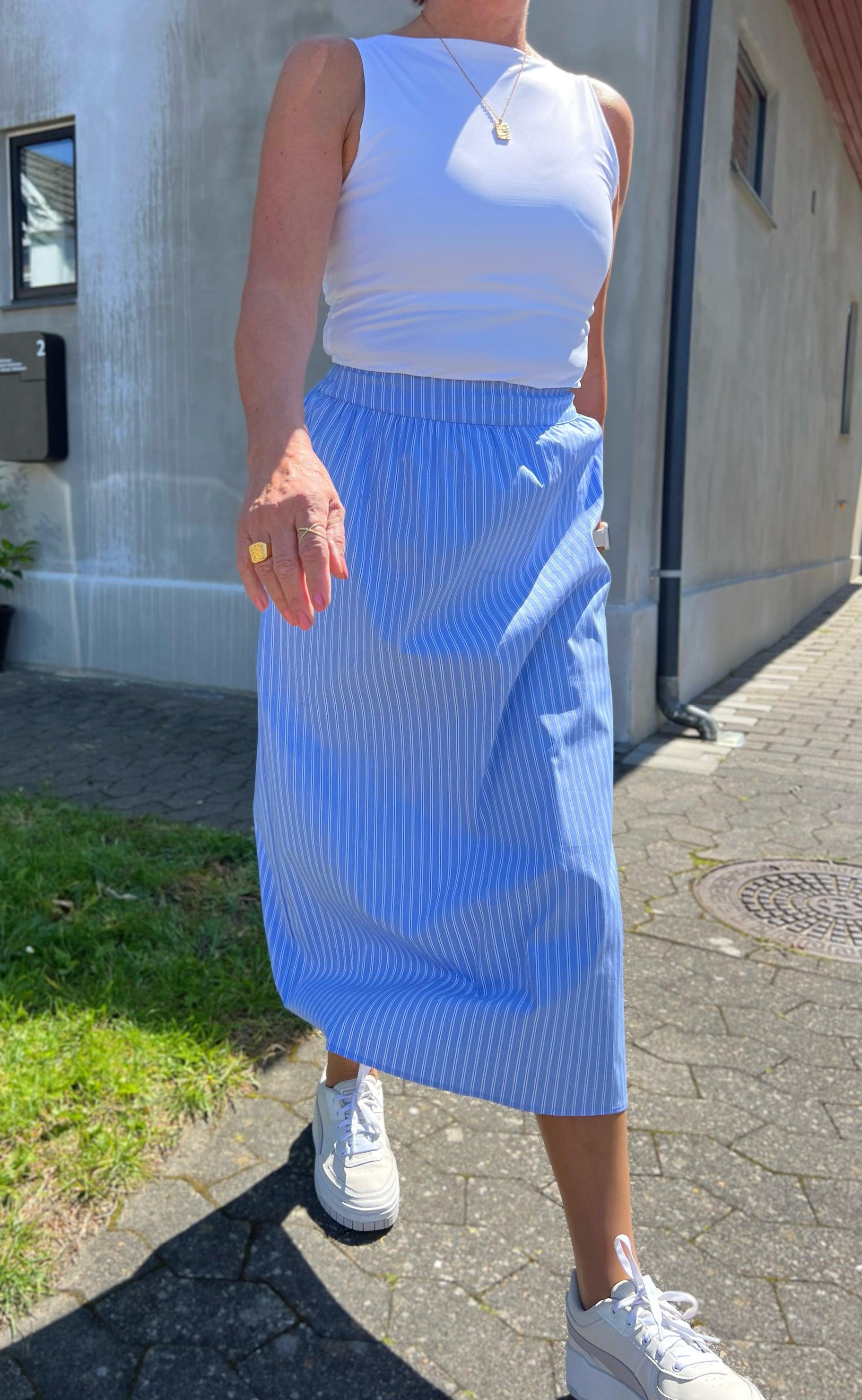 Say INA Copenhagen Nederdel - Patricia - Blue / White Stripe
