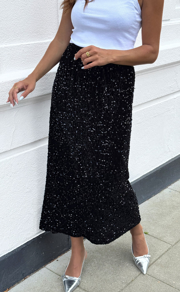 Say INA Copenhagen Nederdel - Sisse - Black Sequin