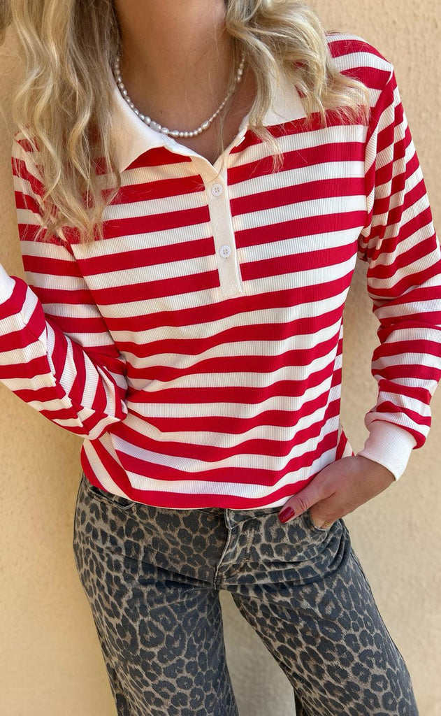 Say INA Copenhagen Polo / Bluse - Pamela - Red Striped