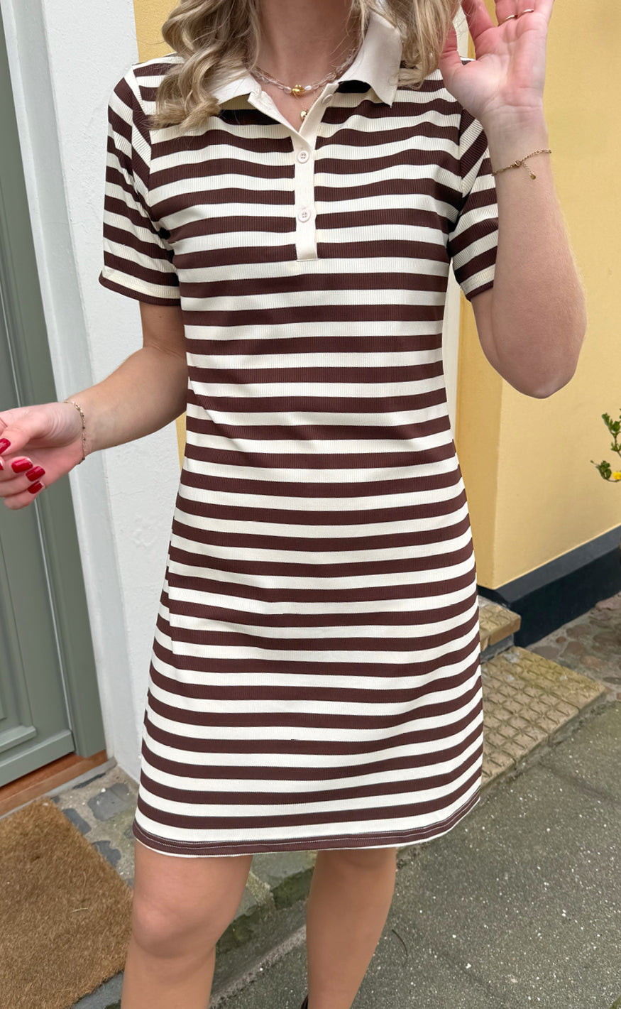Say INA Copenhagen Polo Kjole - Pamela - Brown Striped