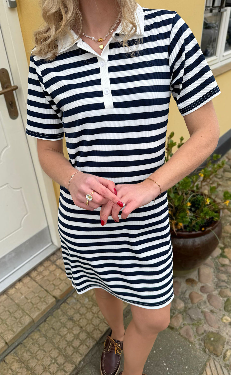 Say INA Copenhagen Polo Kjole - Pamela - Navy Striped