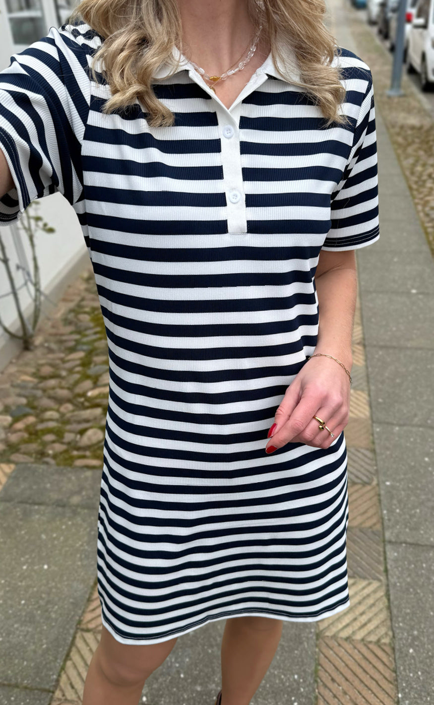 Say INA Copenhagen Polo Kjole - Pamela - Navy Striped