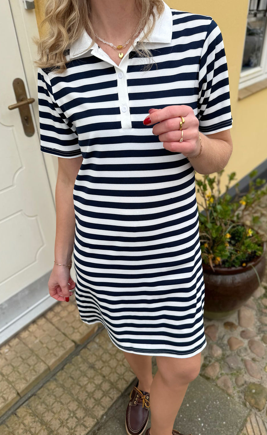 Say INA Copenhagen Polo Kjole - Pamela - Navy Striped