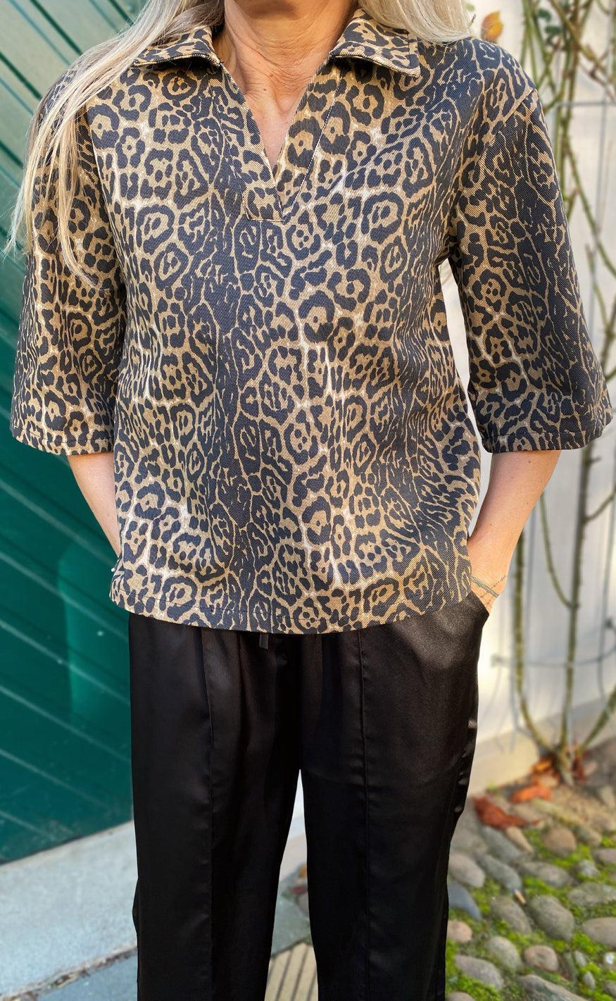 Say INA Copenhagen Polo / Skjorte - Patricia - Leopard