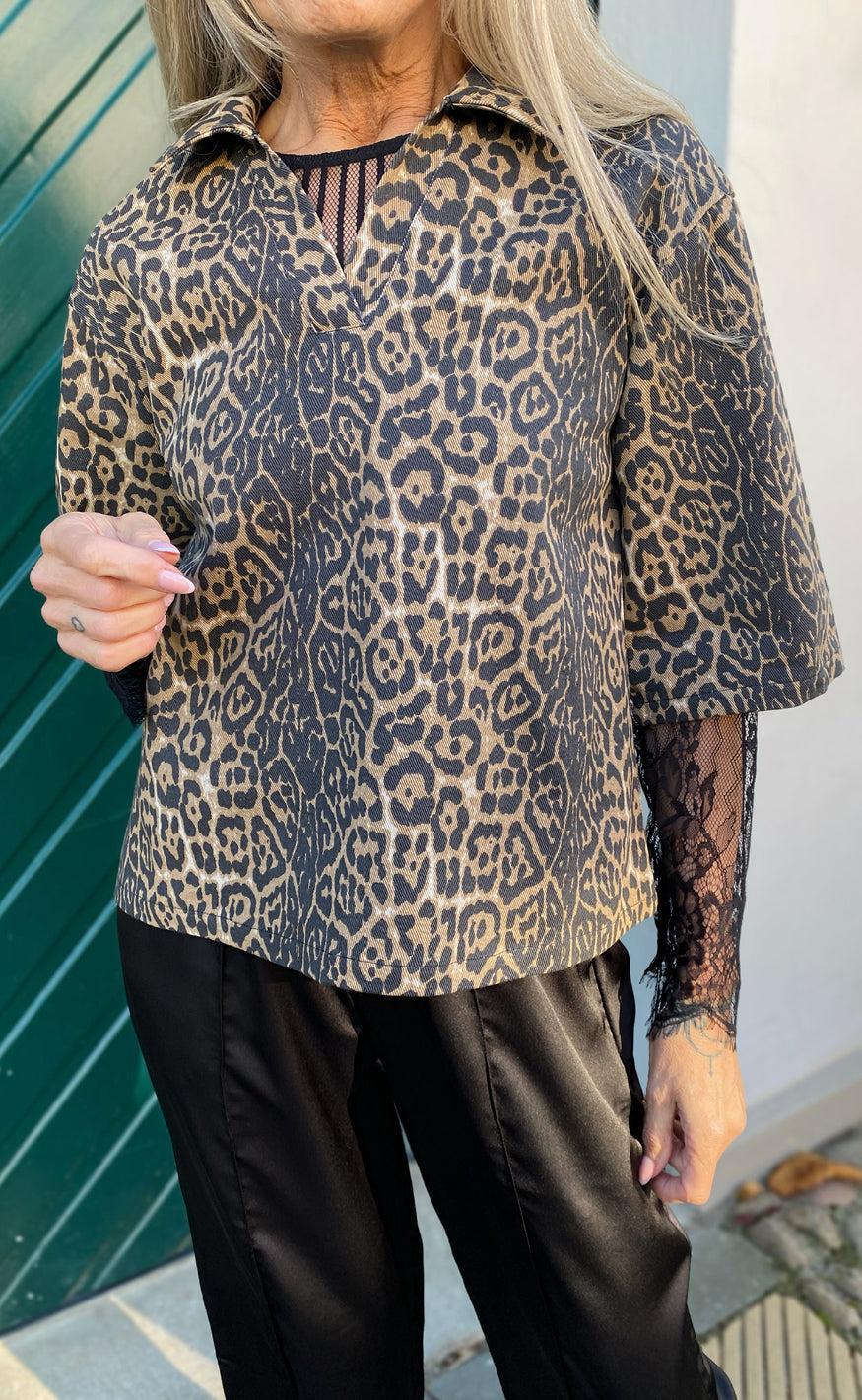 Say INA Copenhagen Polo / Skjorte - Patricia - Leopard