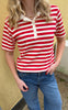 Say INA Copenhagen Polo T-Shirt - Pamela Summer - Red Striped