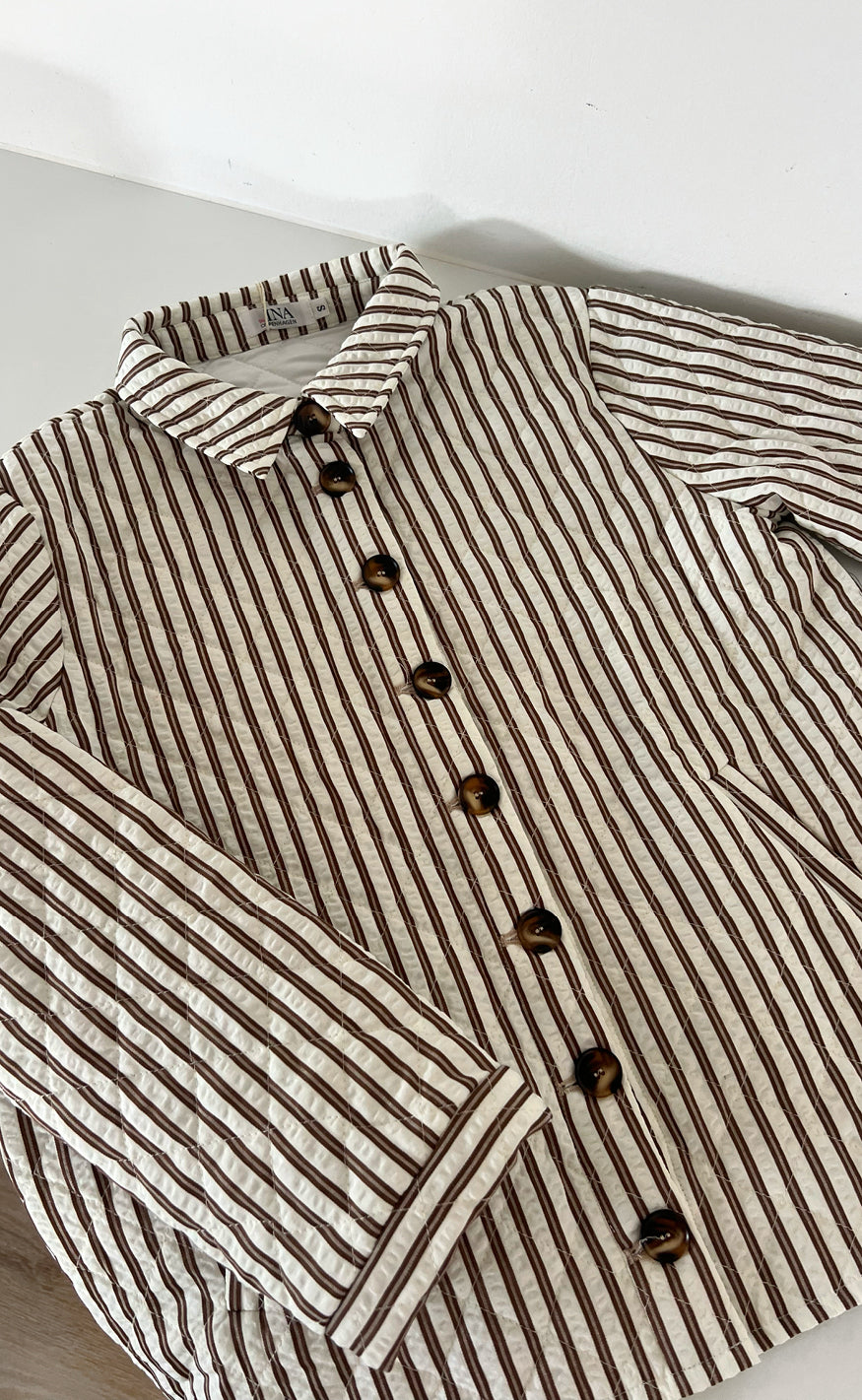 Say INA Copenhagen Quiltet Jakke - Elvira - Brown Striped