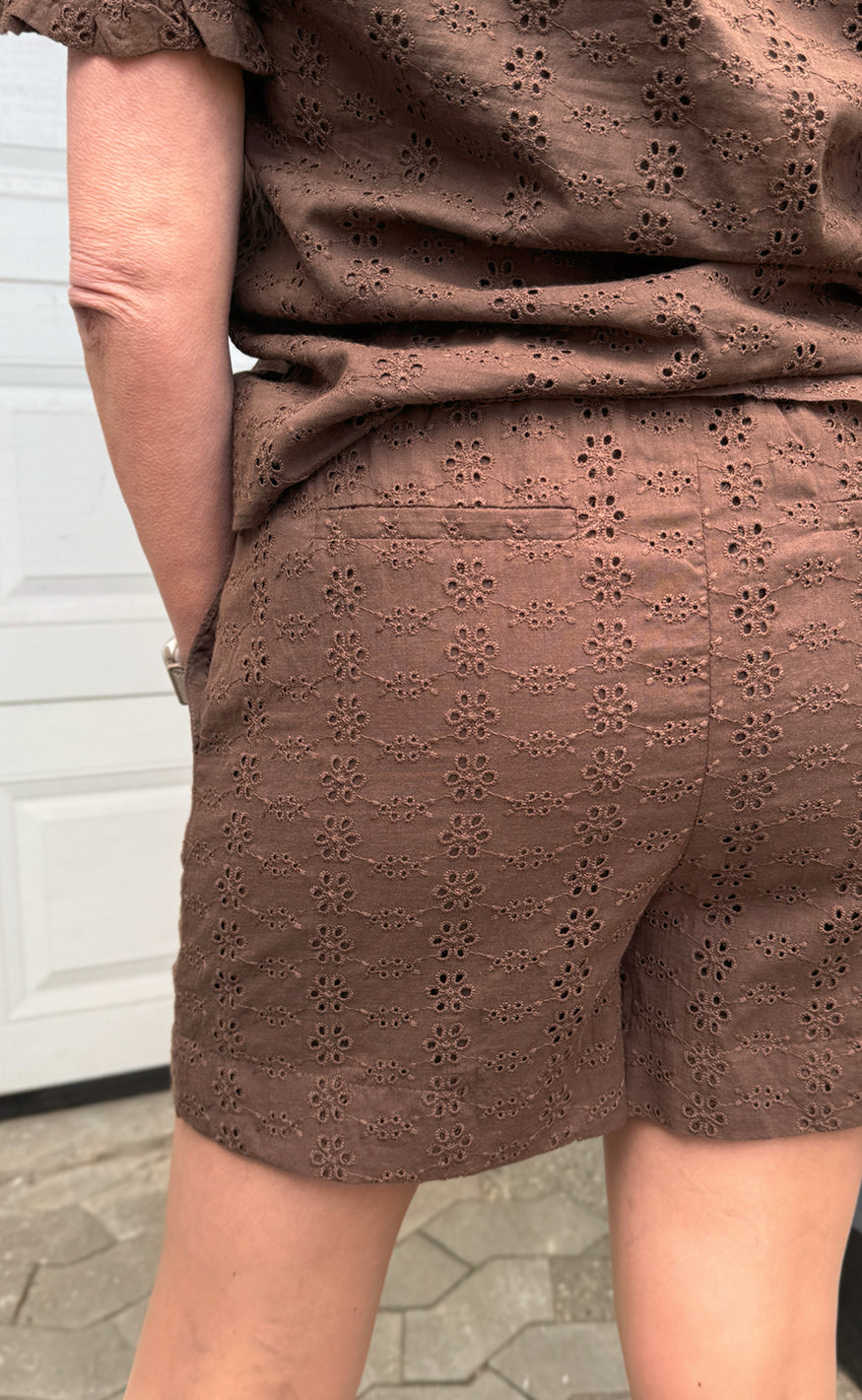 Say INA Copenhagen Shorts - Catja - Mocca Broderie Anglaise
