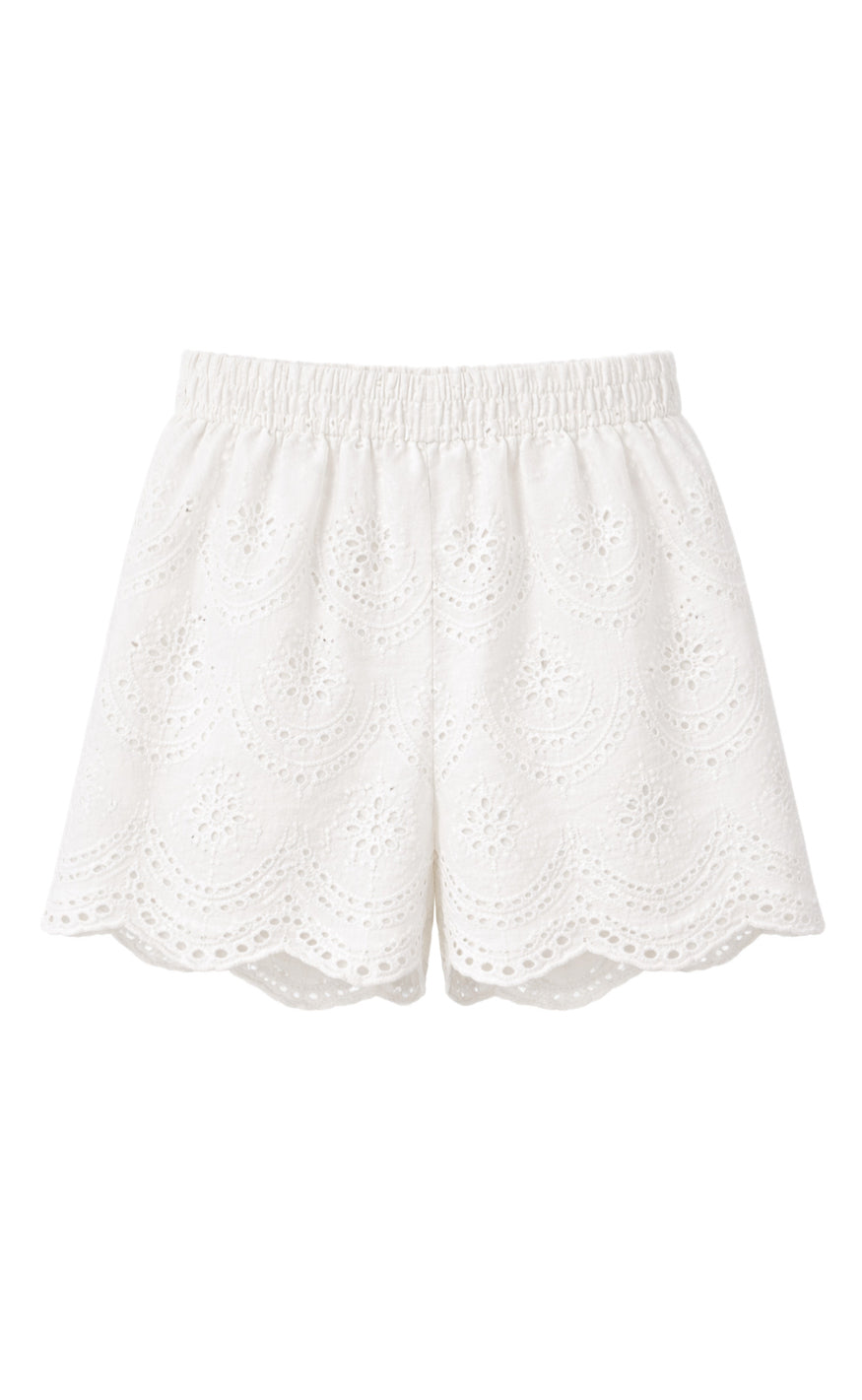 Say INA Copenhagen Shorts - Emilia Embroidery - White