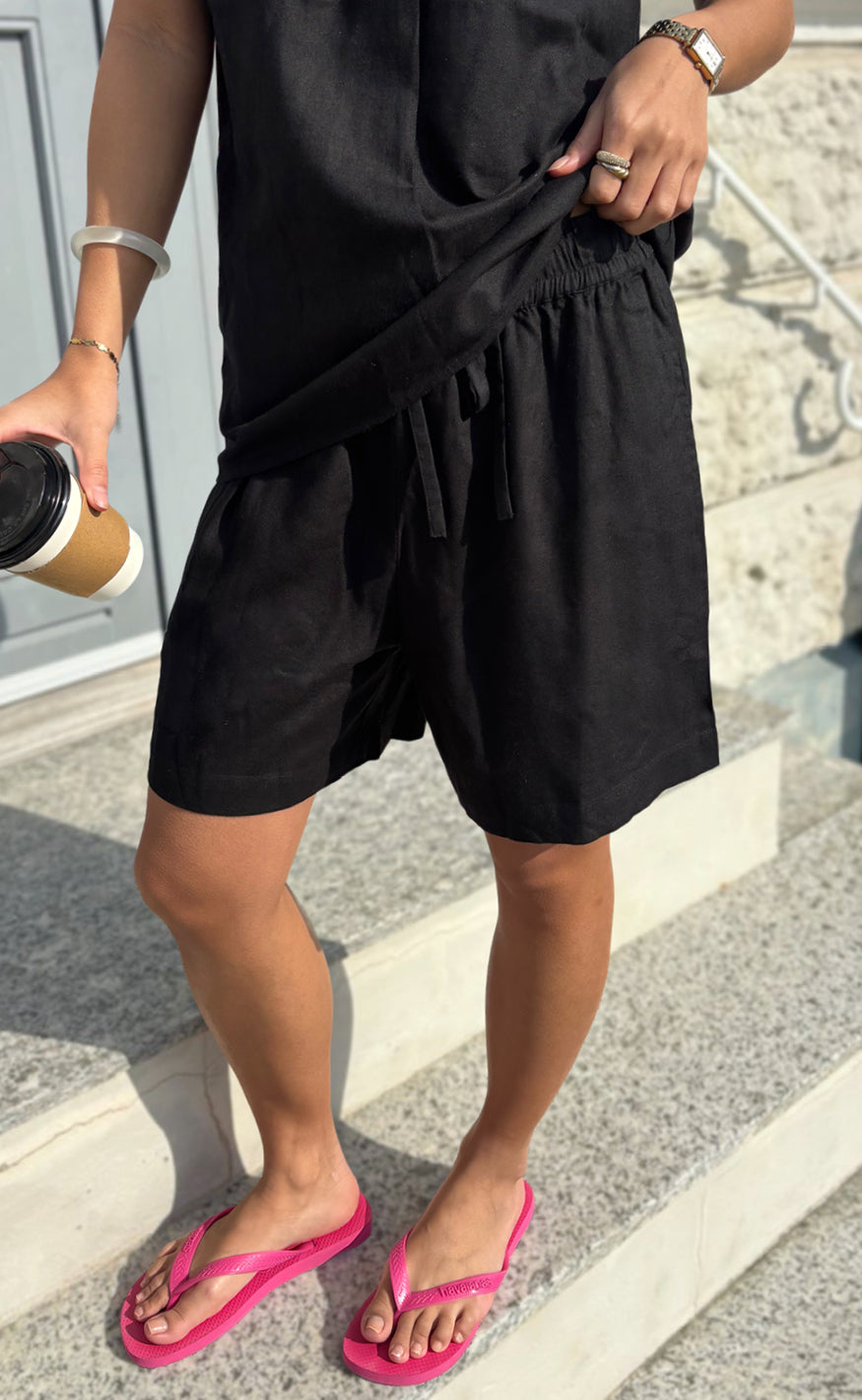 Say INA Copenhagen Shorts - Laura Linen - Black