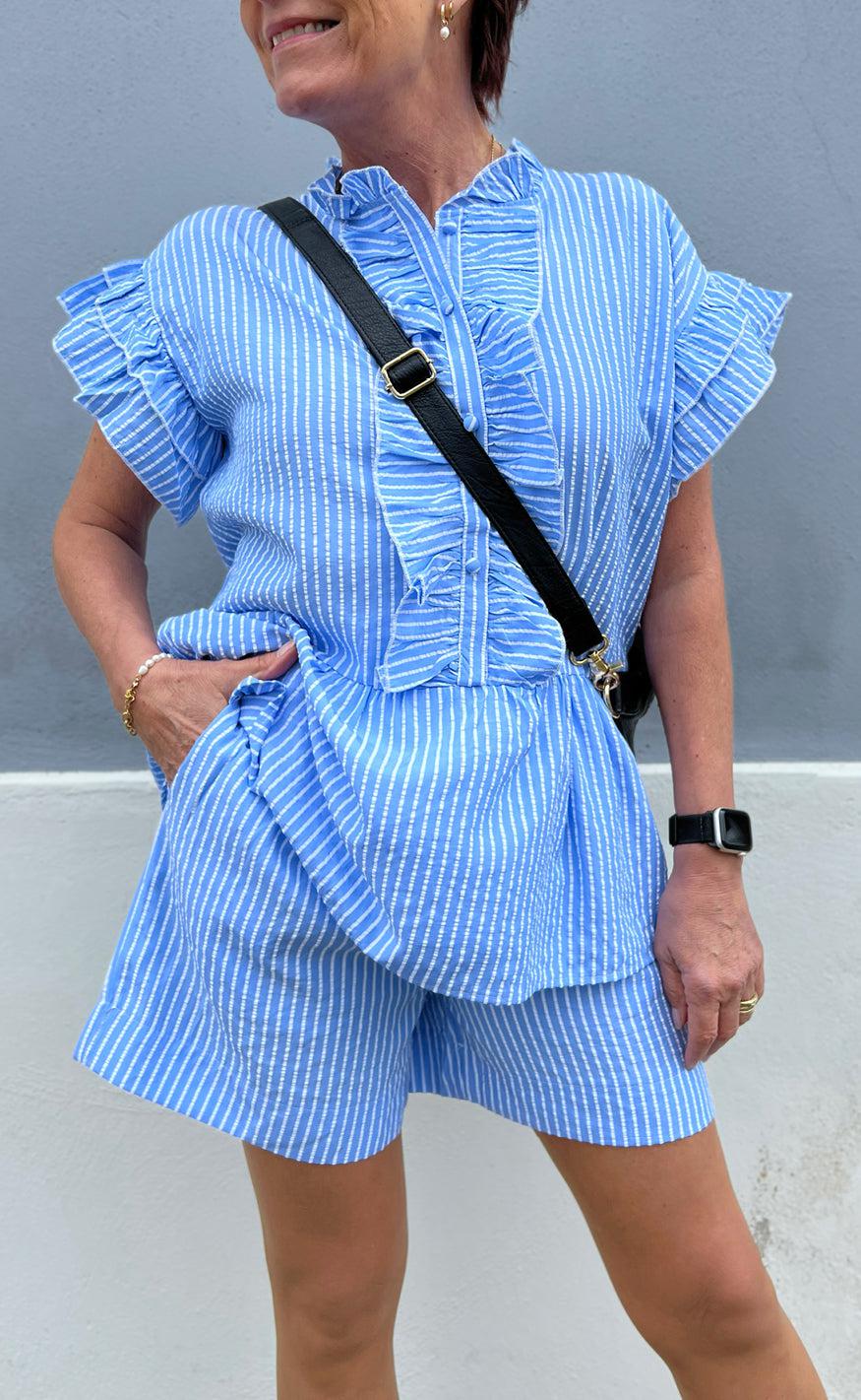 Say INA Copenhagen Shorts - Liv - Blue Striped