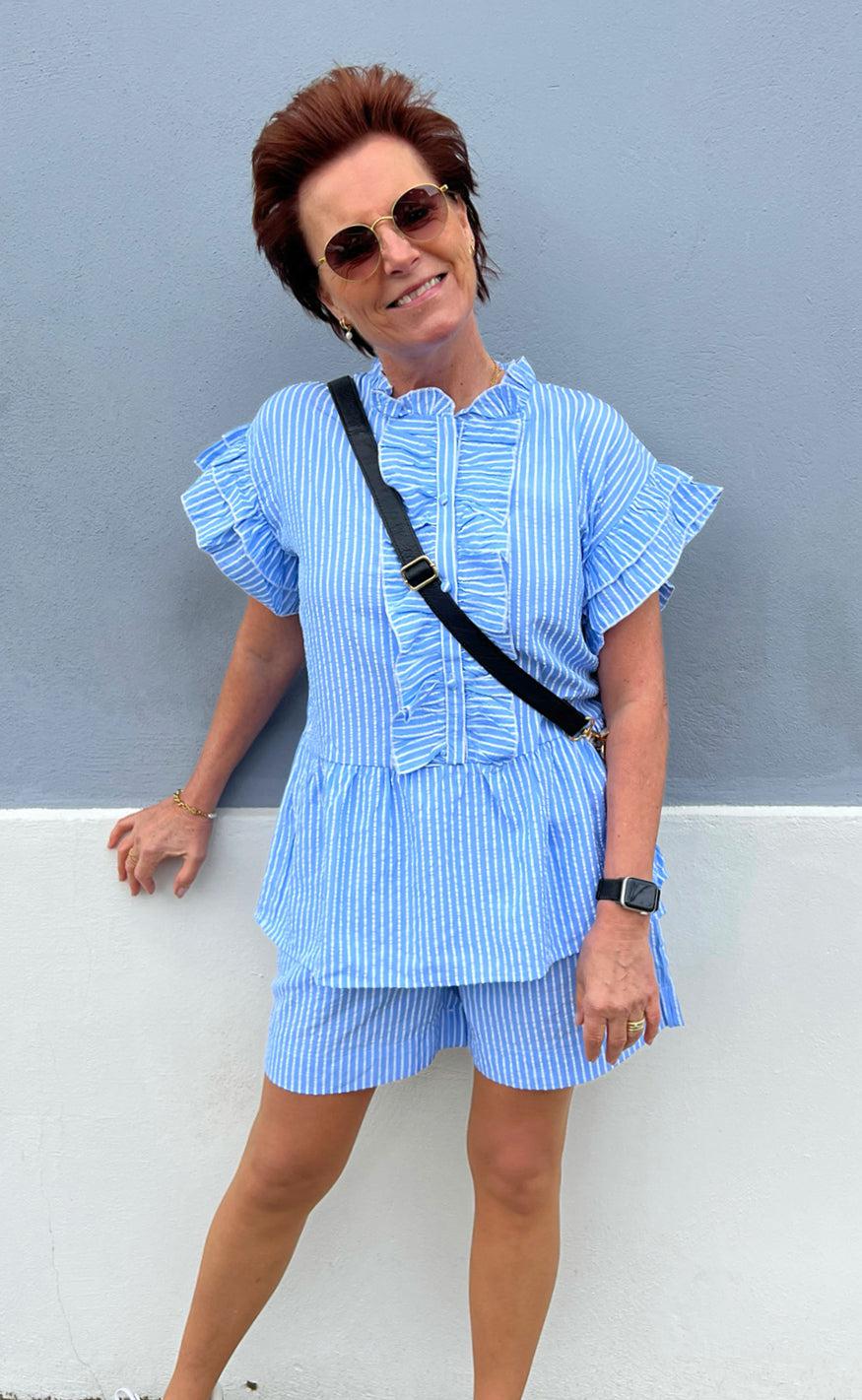 Say INA Copenhagen Shorts - Liv - Blue Striped