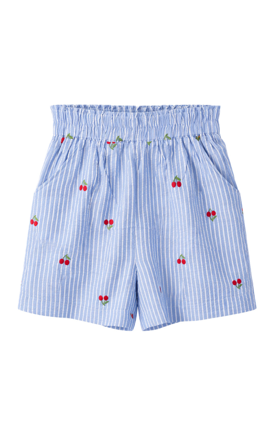 Say INA Copenhagen Shorts - Liv - Blue Striped W. Cherries