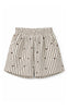 Say INA Copenhagen Shorts - Liv - White / Brown Striped W. Brown Hearts