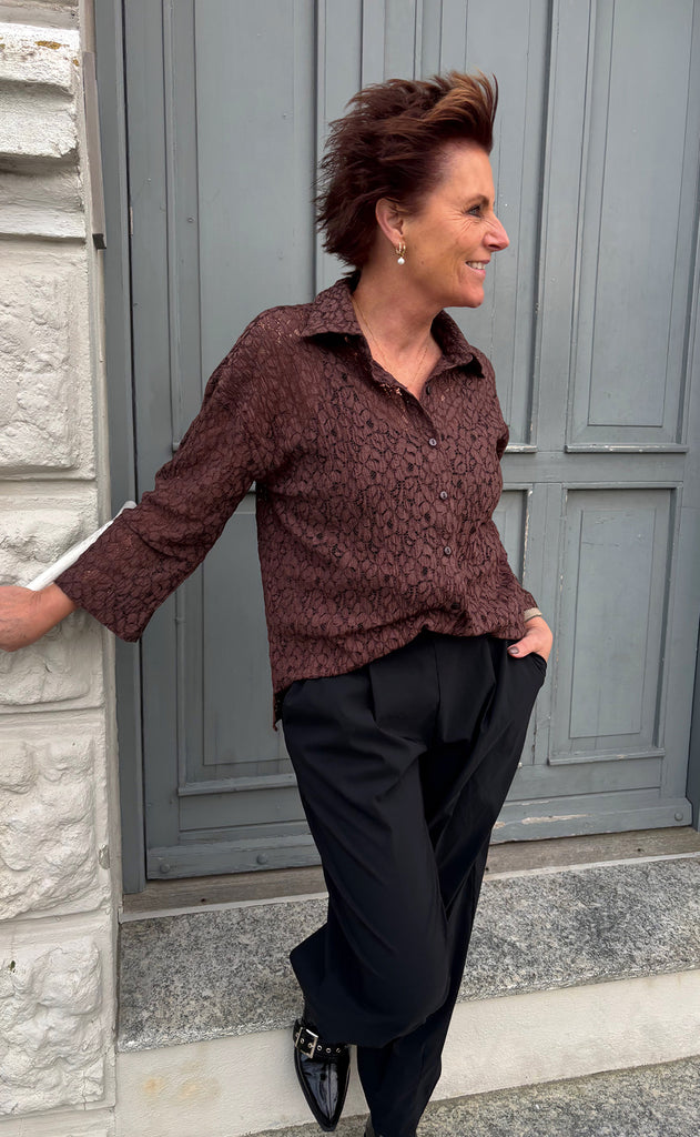 Say INA Copenhagen Skjorte - Belle Lace - Dark Brown