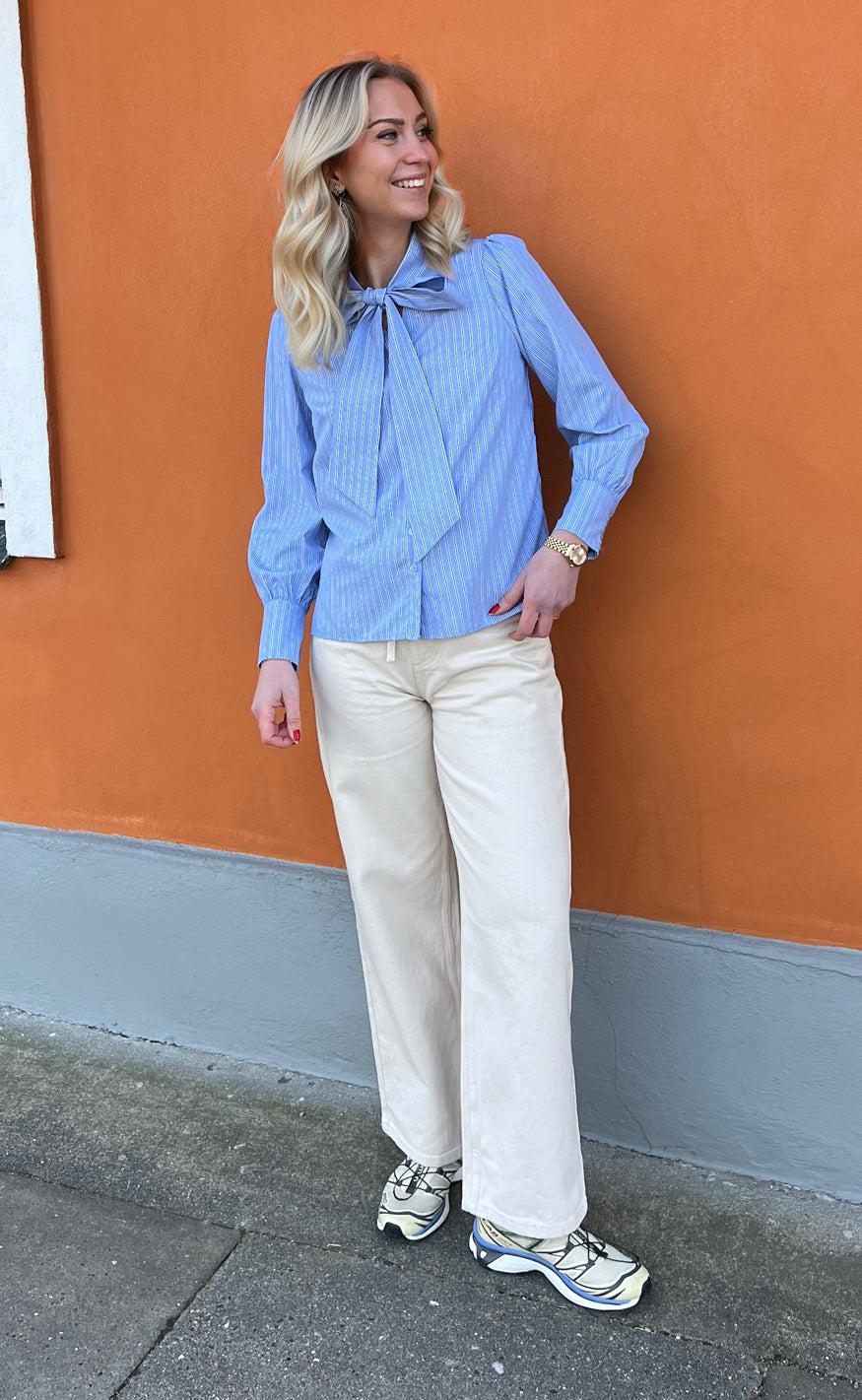 Say INA Copenhagen Skjorte - Bow - Blue Striped