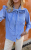 Say INA Copenhagen Skjorte - Bow - Blue Striped