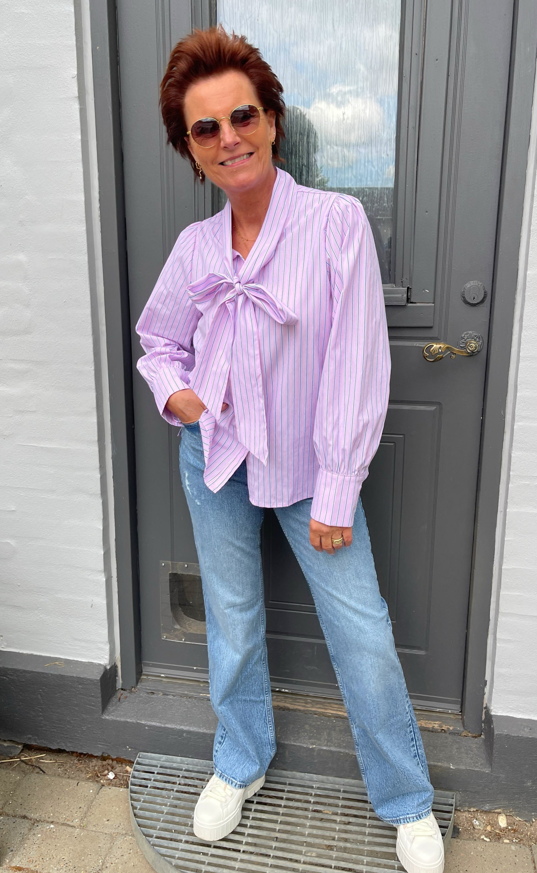 Say INA Copenhagen Skjorte - Bow - Pink Striped