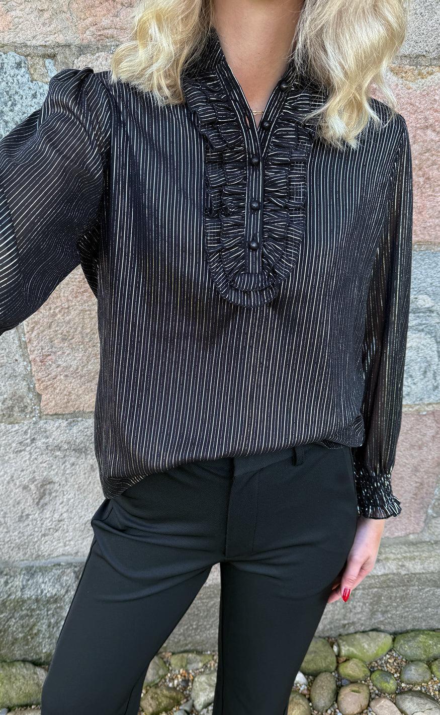 Say INA Copenhagen Skjorte - Cami - Black W. Lurex Stripes