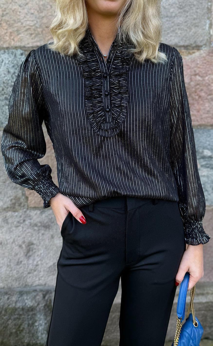 Say INA Copenhagen Skjorte - Cami - Black W. Lurex Stripes