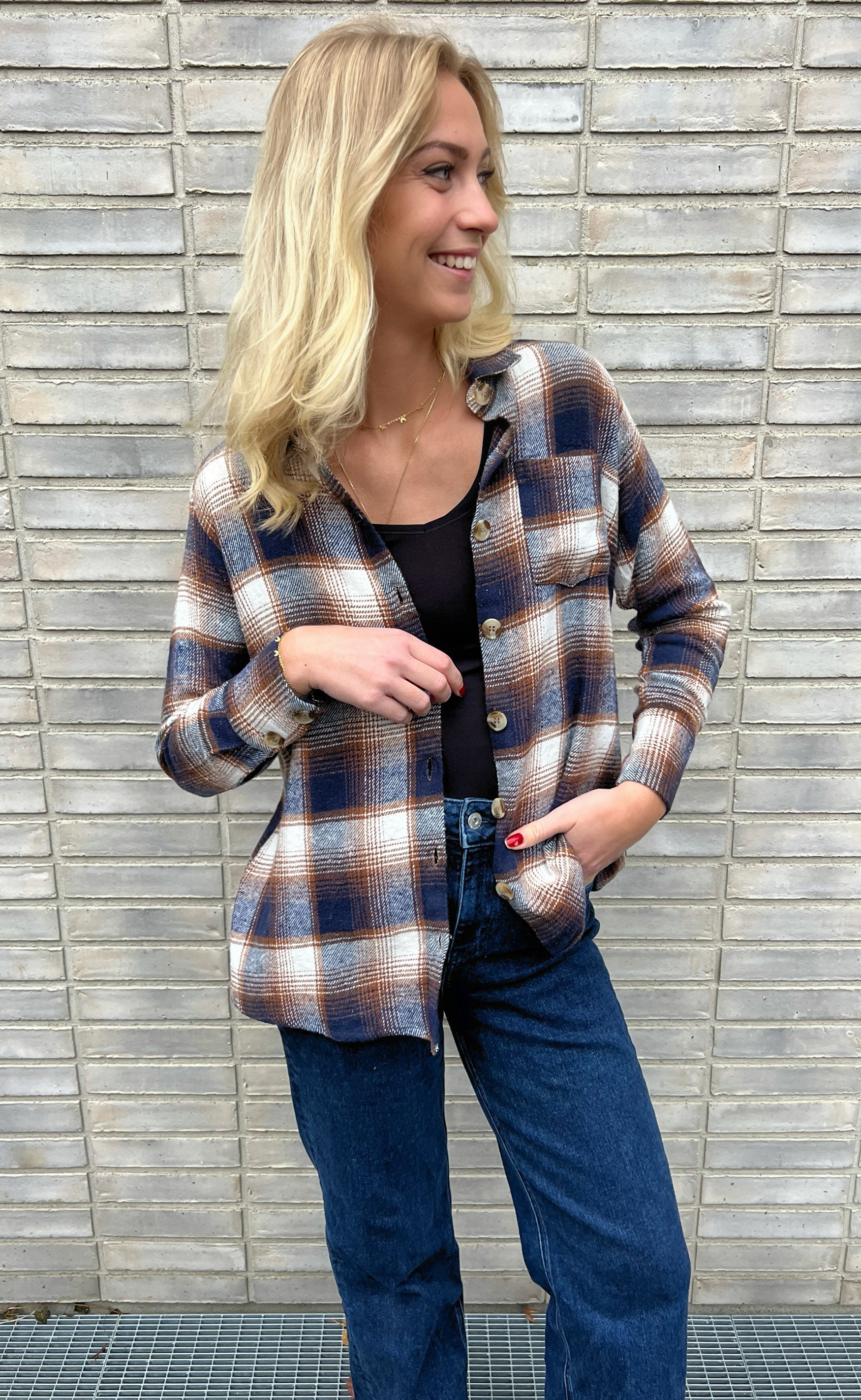 Say INA Copenhagen Skjorte - Caya - Brown Check