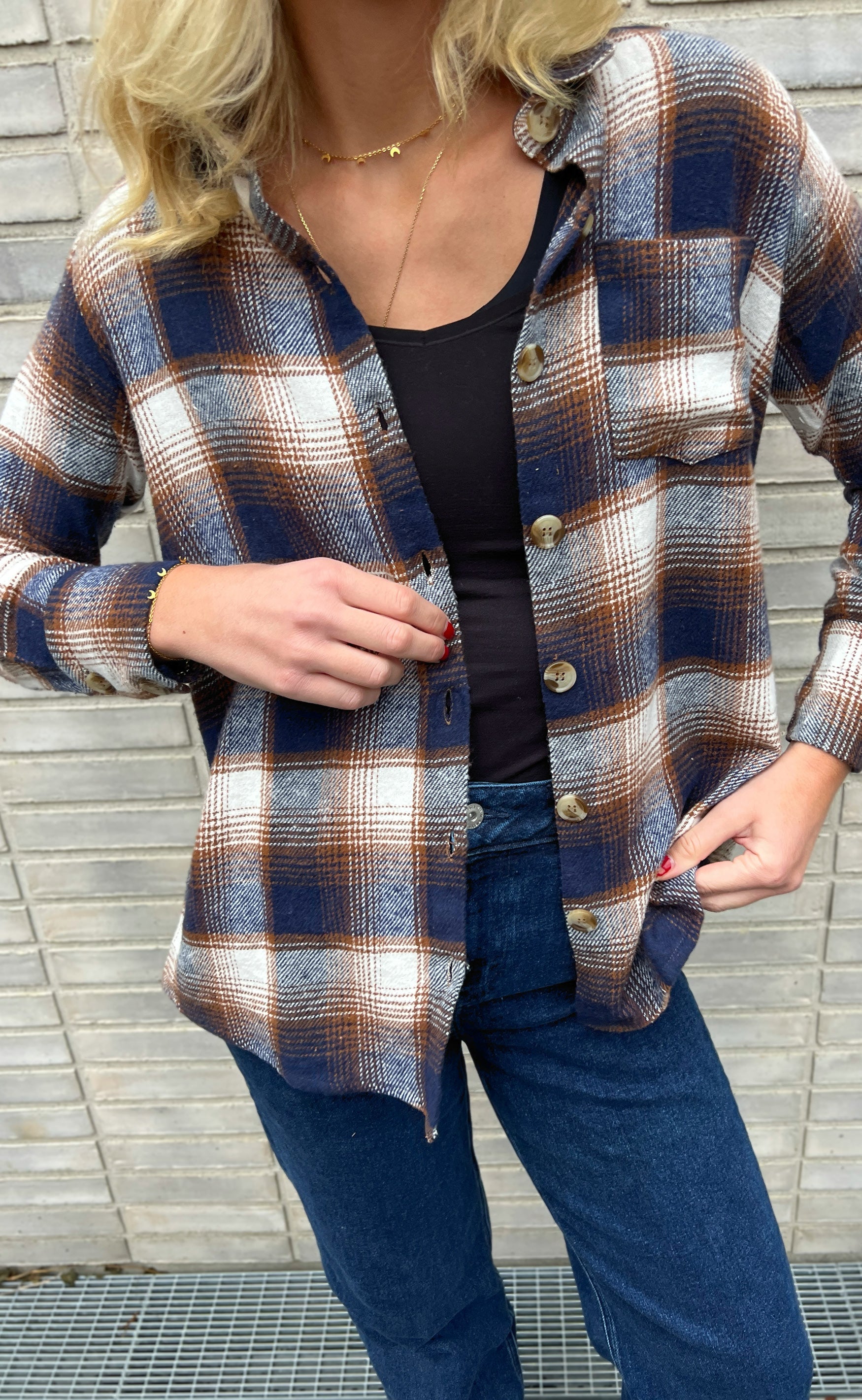 Say INA Copenhagen Skjorte - Caya - Brown Check