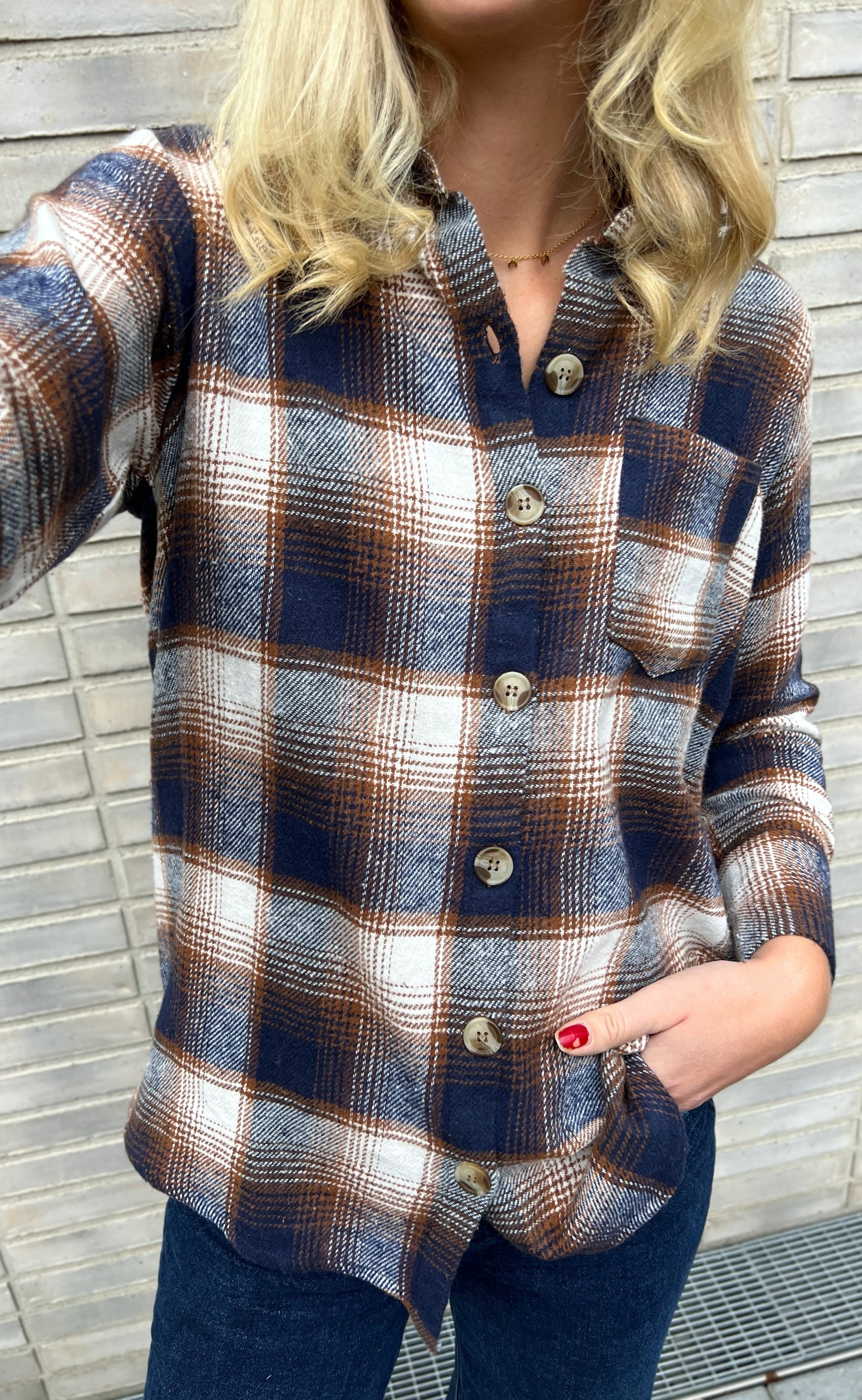 Say INA Copenhagen Skjorte - Caya - Brown Check