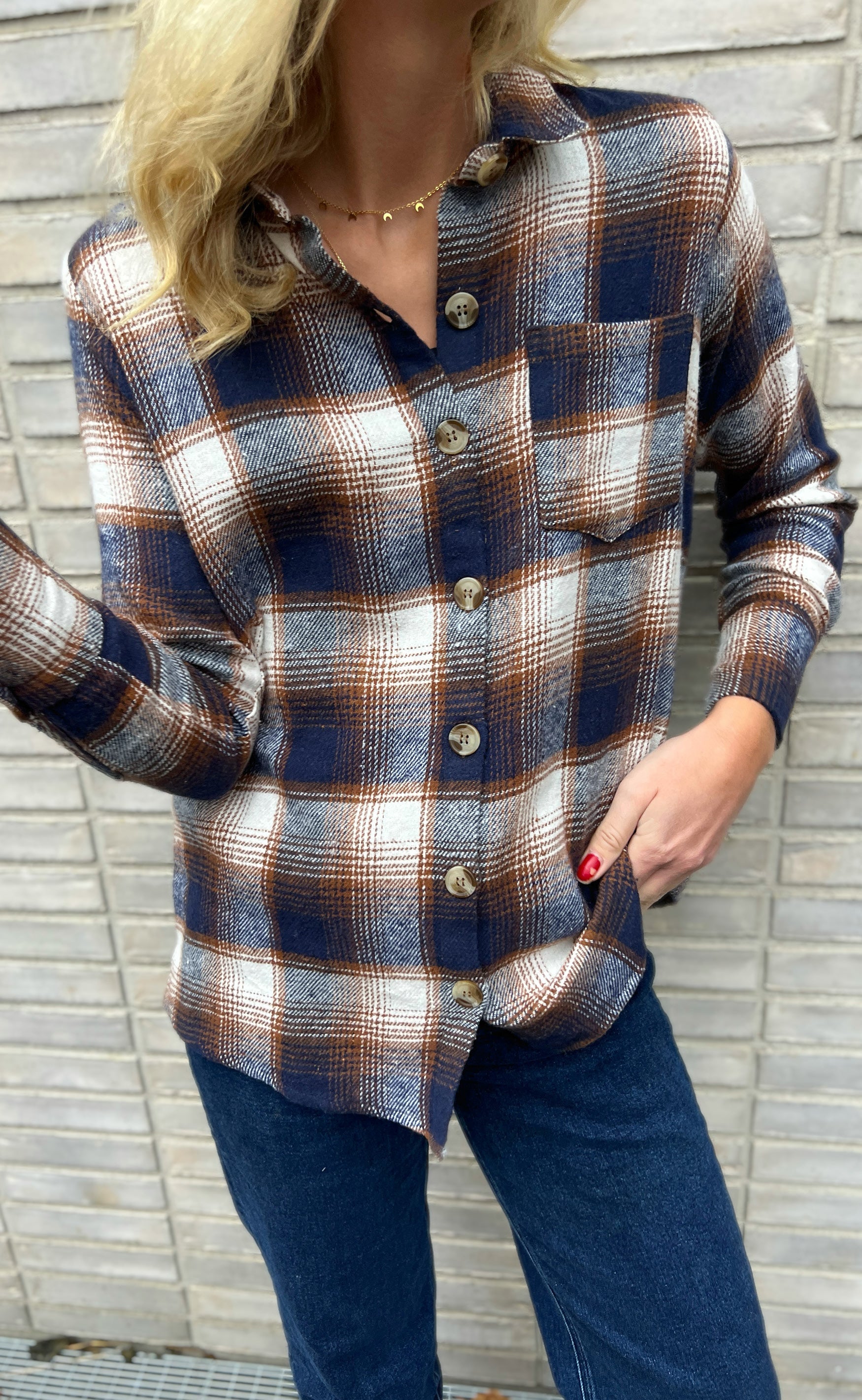 Say INA Copenhagen Skjorte - Caya - Brown Check